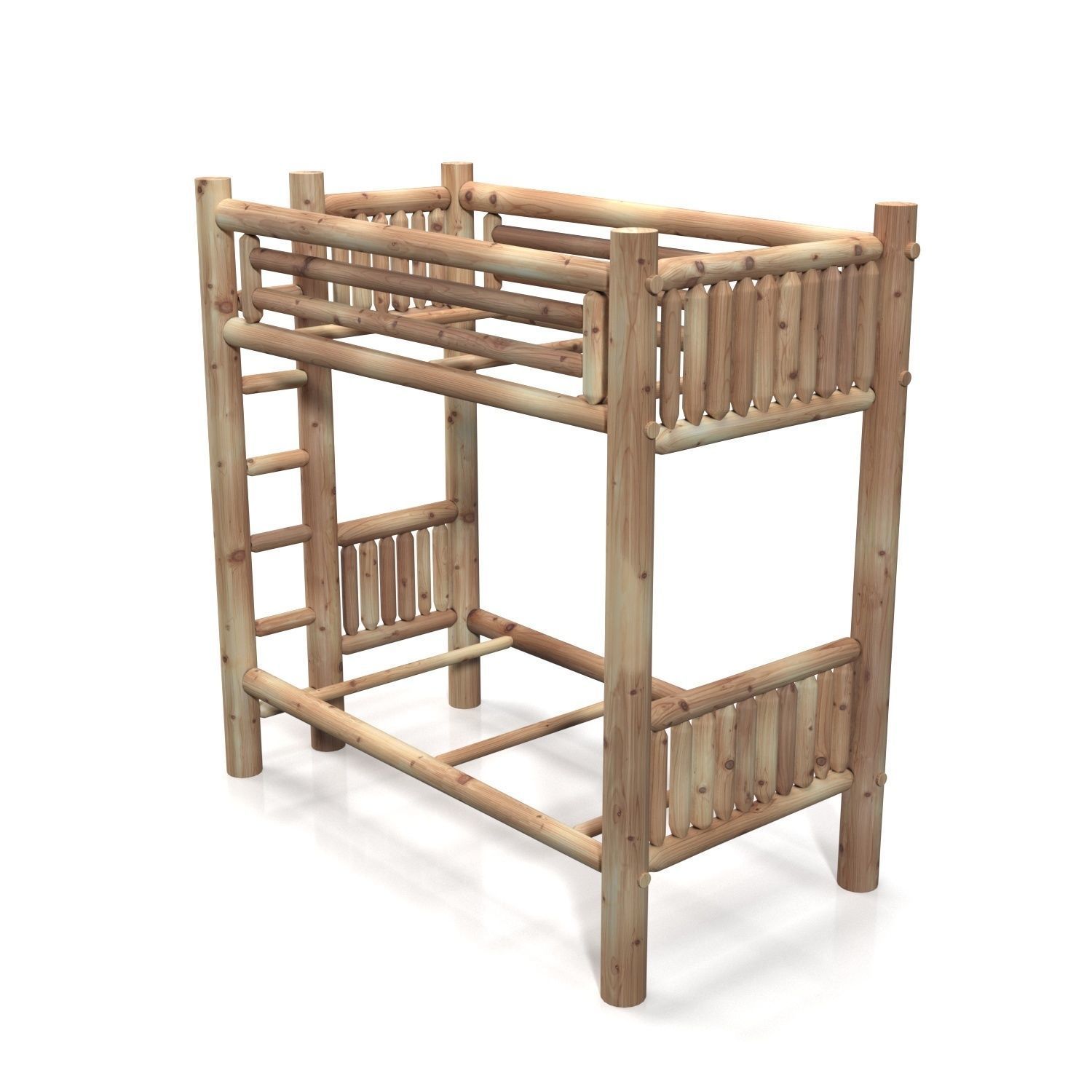 Twin Over Twin Bunk Bed PBR 3D model_4