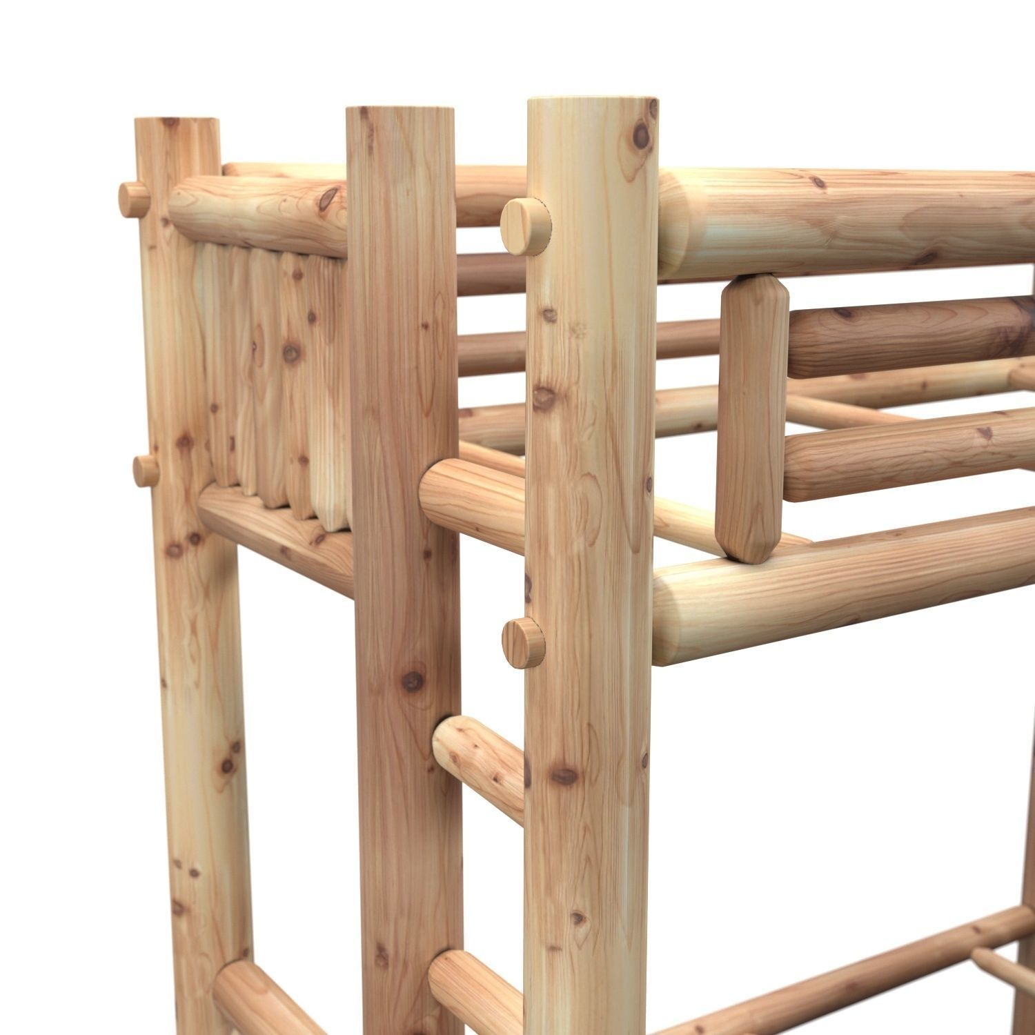 Twin Over Twin Bunk Bed PBR 3D model_3