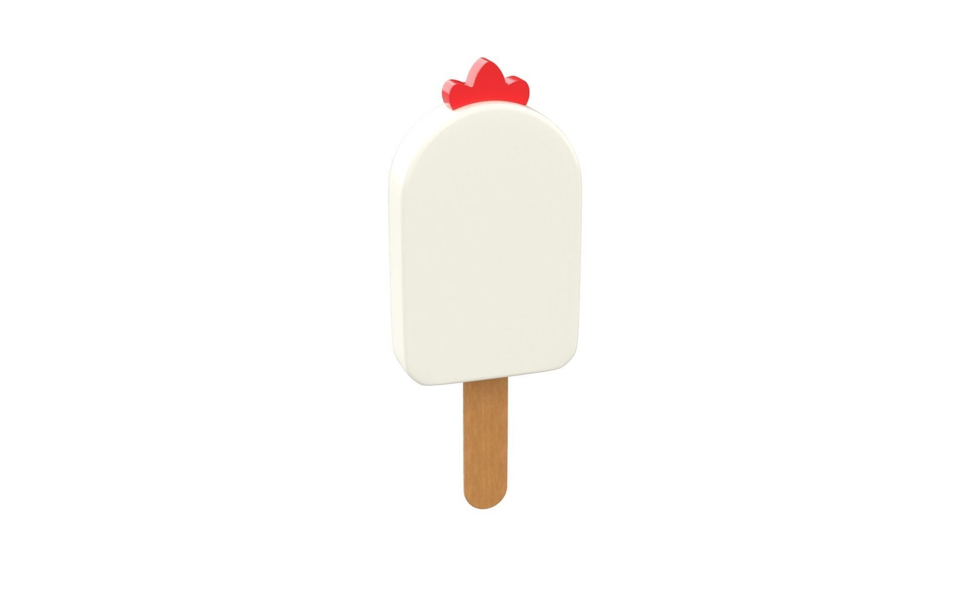 Cartoon Chicken Ice Cream Cute  Low-poly 3D model_9