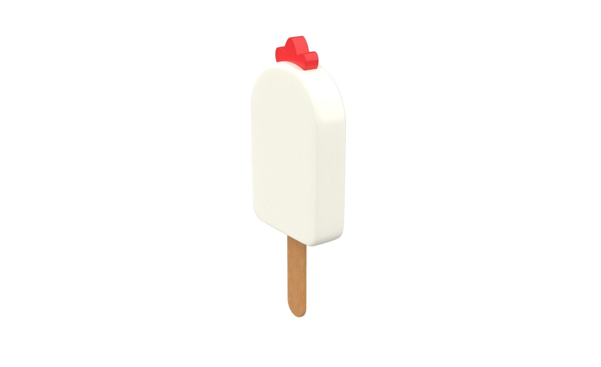 Cartoon Chicken Ice Cream Cute  Low-poly 3D model_12