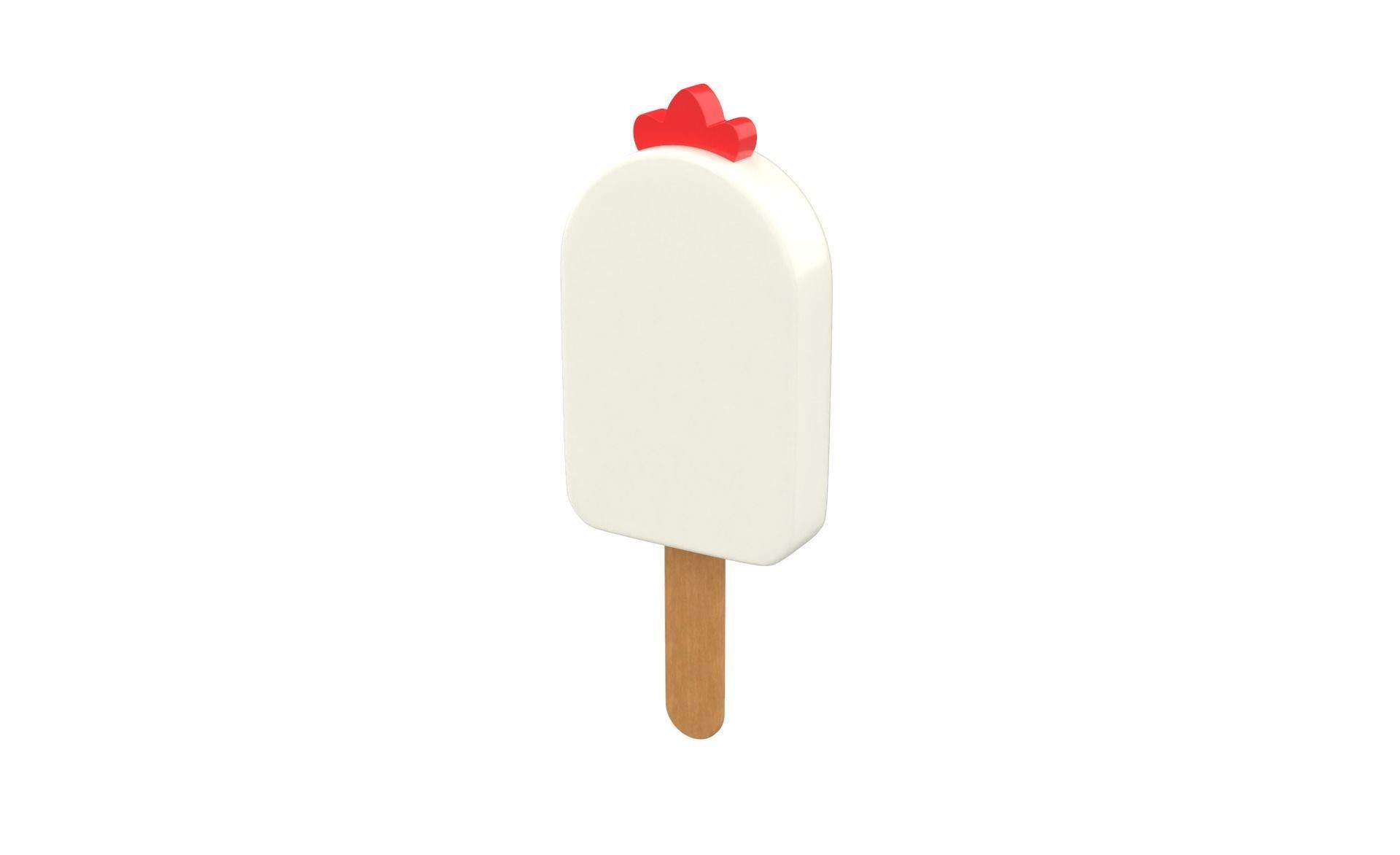 Cartoon Chicken Ice Cream Cute  Low-poly 3D model_11