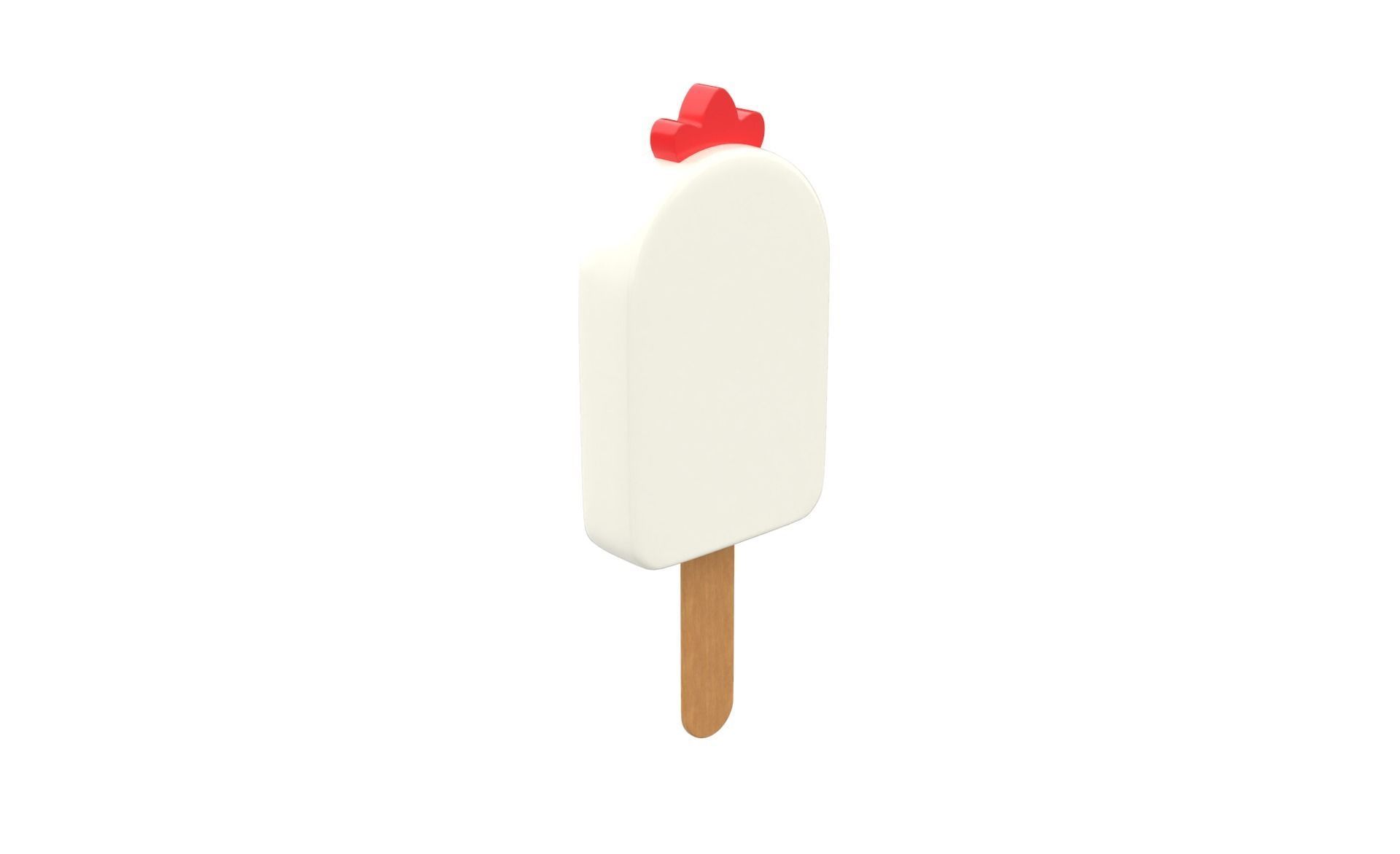 Cartoon Chicken Ice Cream Cute  Low-poly 3D model_6