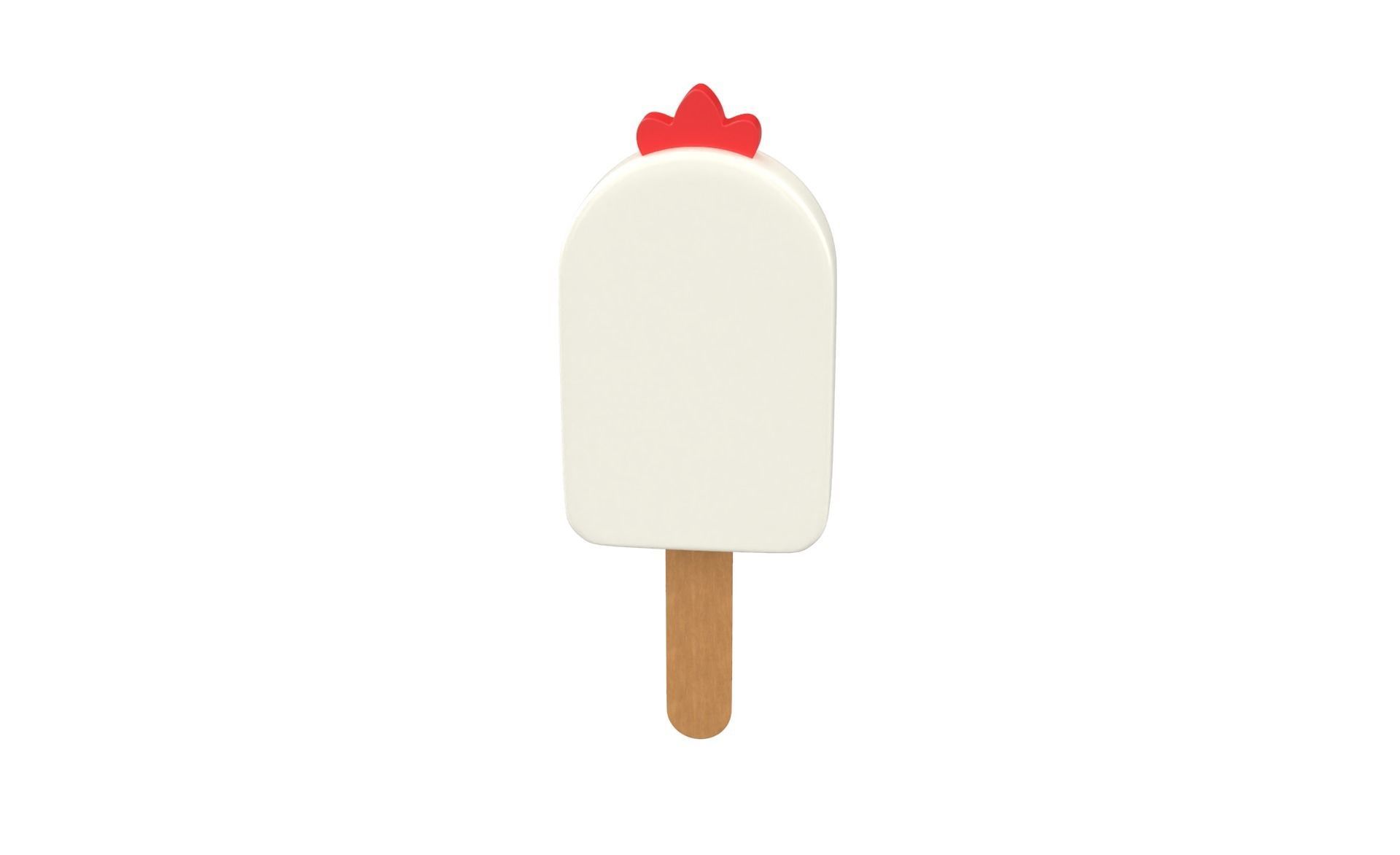 Cartoon Chicken Ice Cream Cute  Low-poly 3D model_10