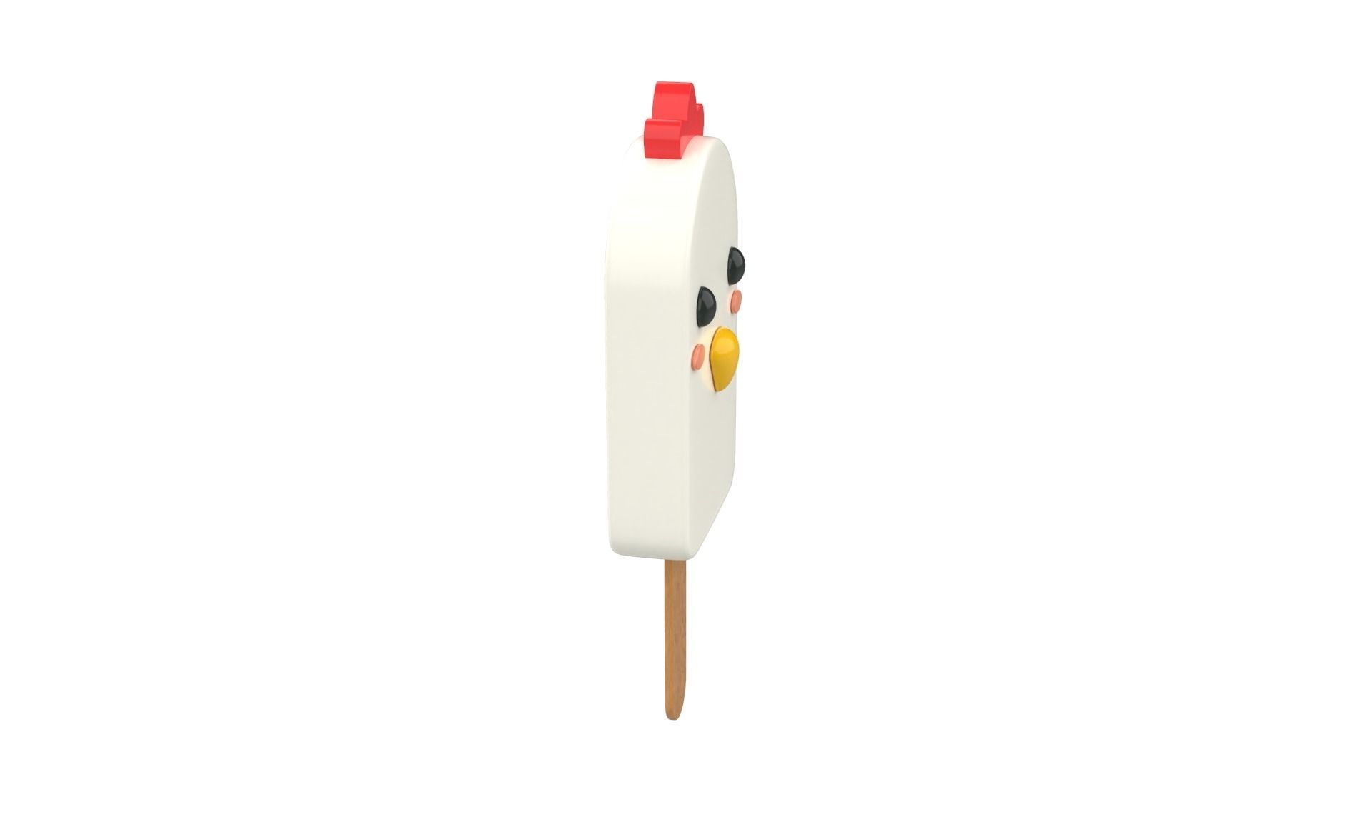 Cartoon Chicken Ice Cream Cute  Low-poly 3D model_14