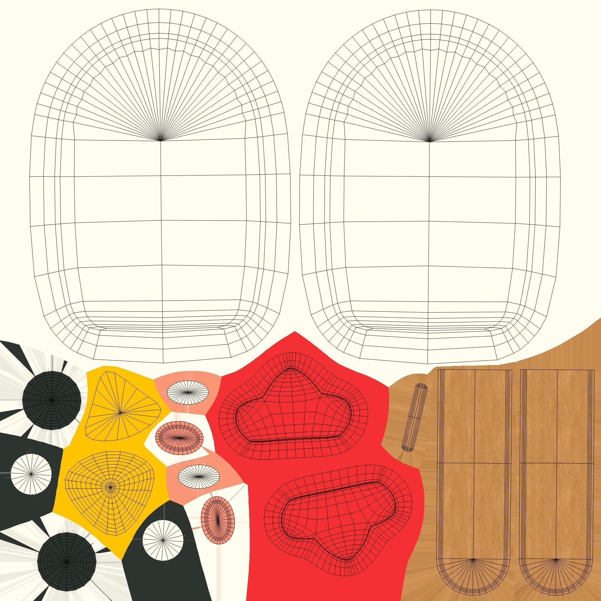 Cartoon Chicken Ice Cream Cute  Low-poly 3D model_20