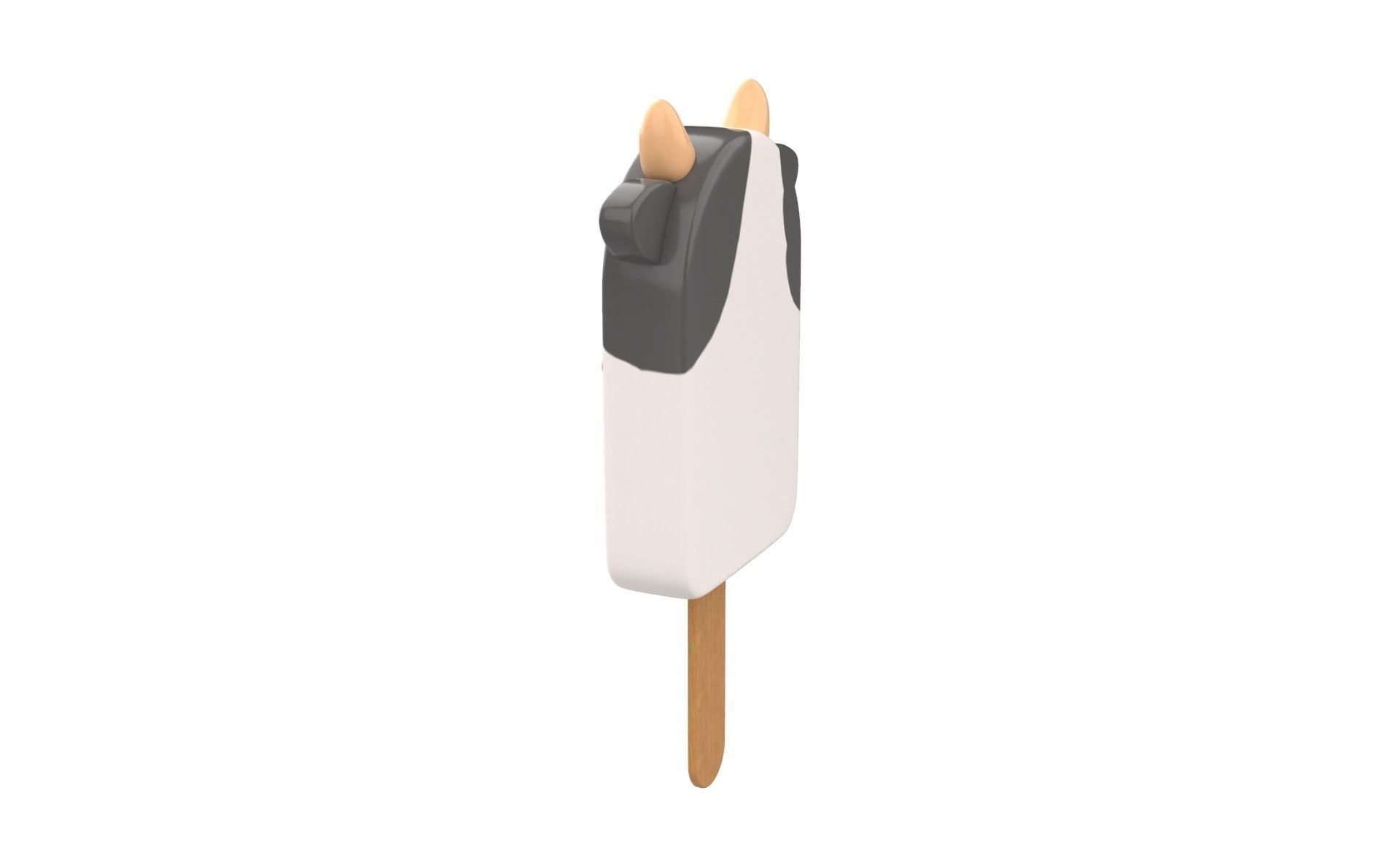 Cartoon Cow Ice Cream Cute Low-poly 3D model_5