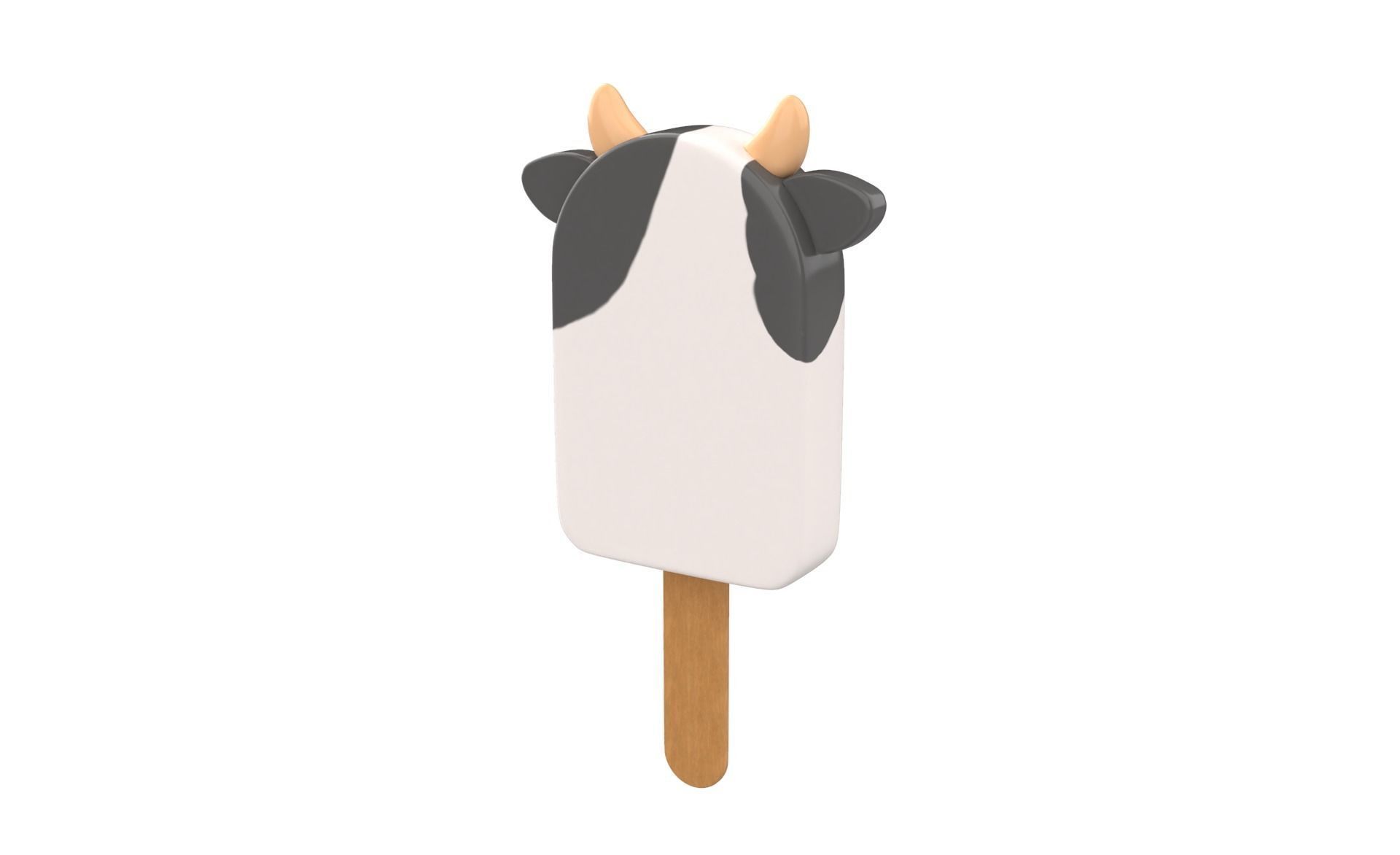 Cartoon Cow Ice Cream Cute Low-poly 3D model_11