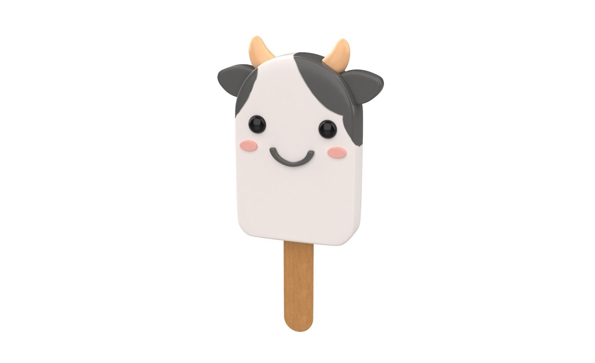 Cartoon Cow Ice Cream Cute Low-poly 3D model_18