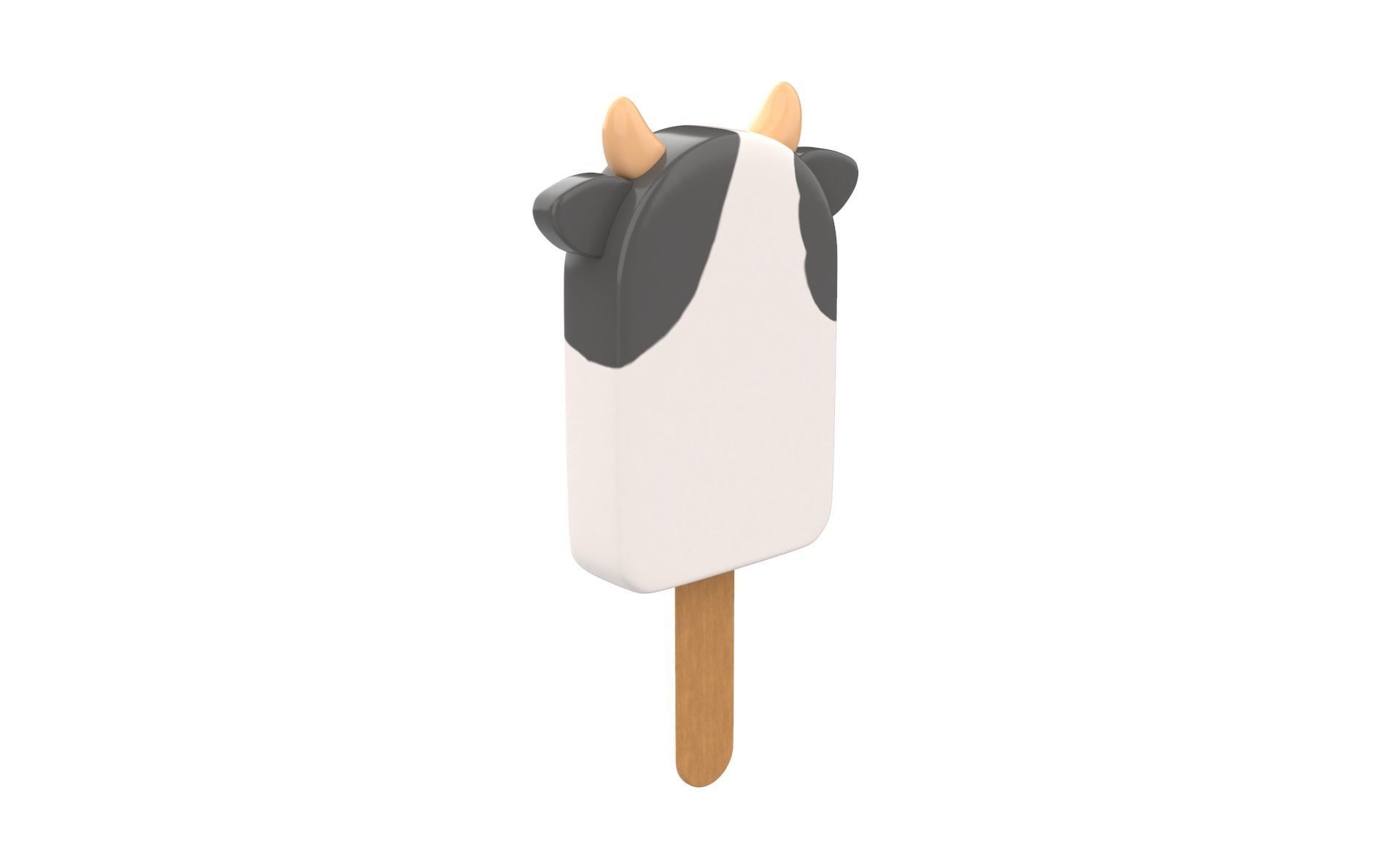 Cartoon Cow Ice Cream Cute Low-poly 3D model_8