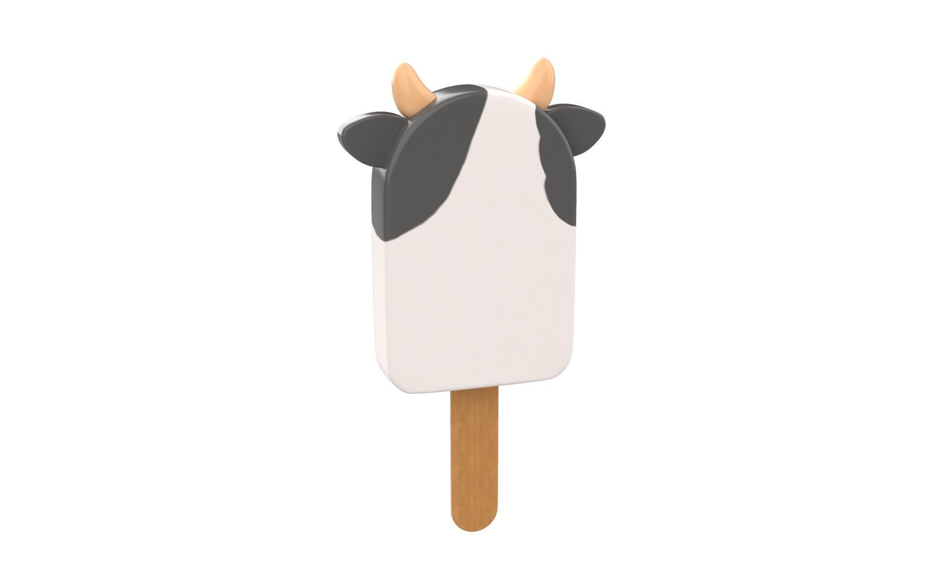 Cartoon Cow Ice Cream Cute Low-poly 3D model_9