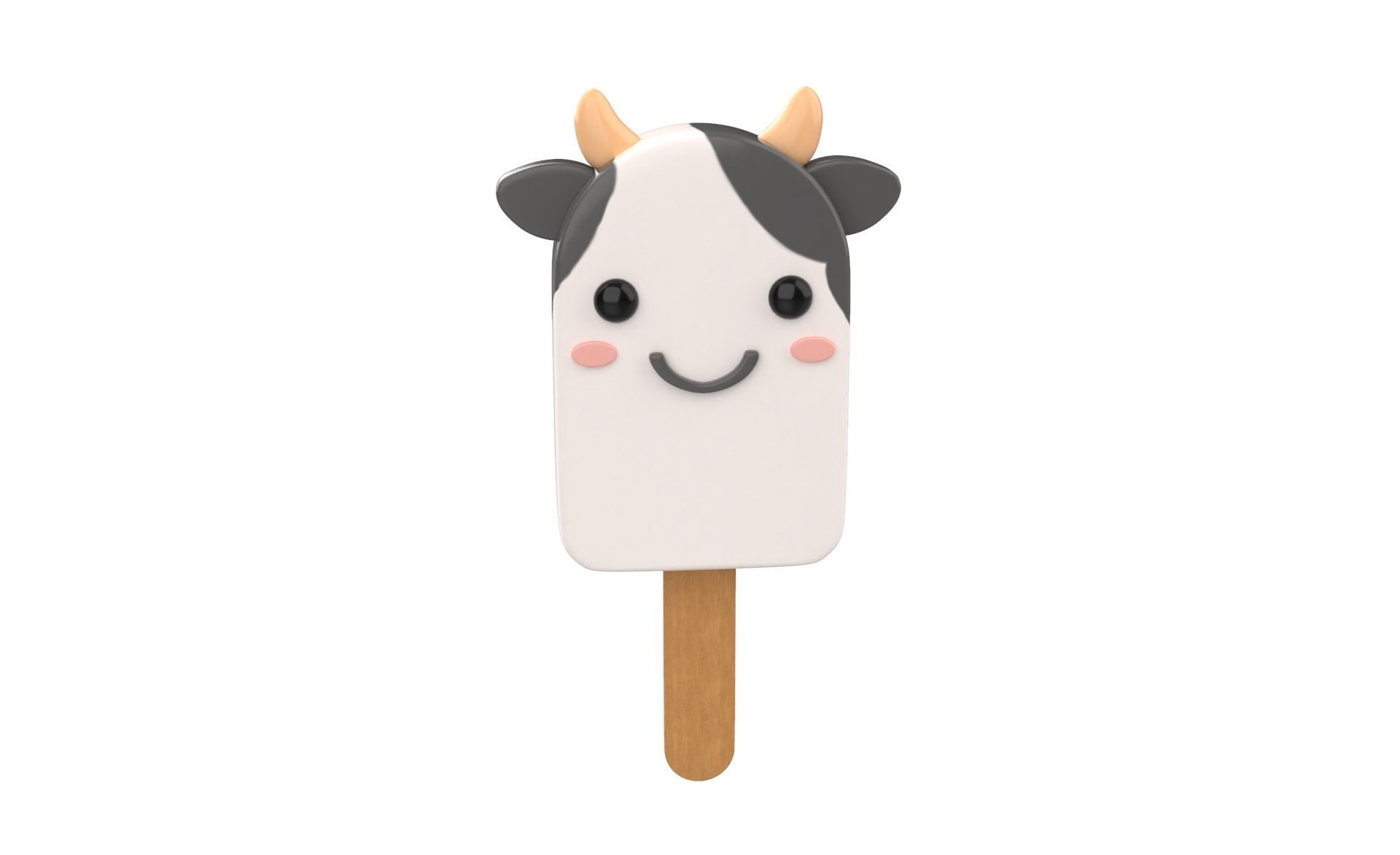 Cartoon Cow Ice Cream Cute Low-poly 3D model_17