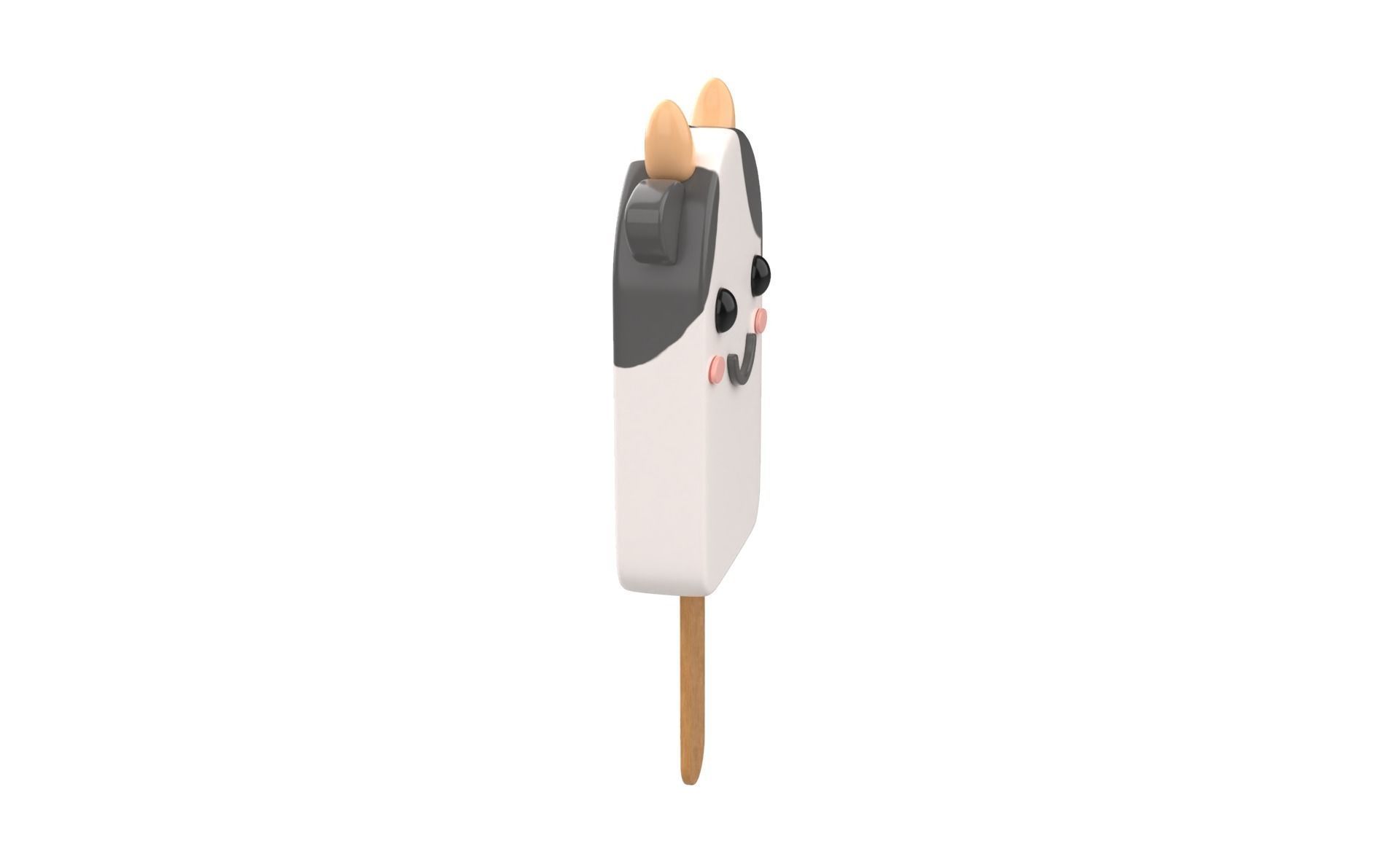 Cartoon Cow Ice Cream Cute Low-poly 3D model_14