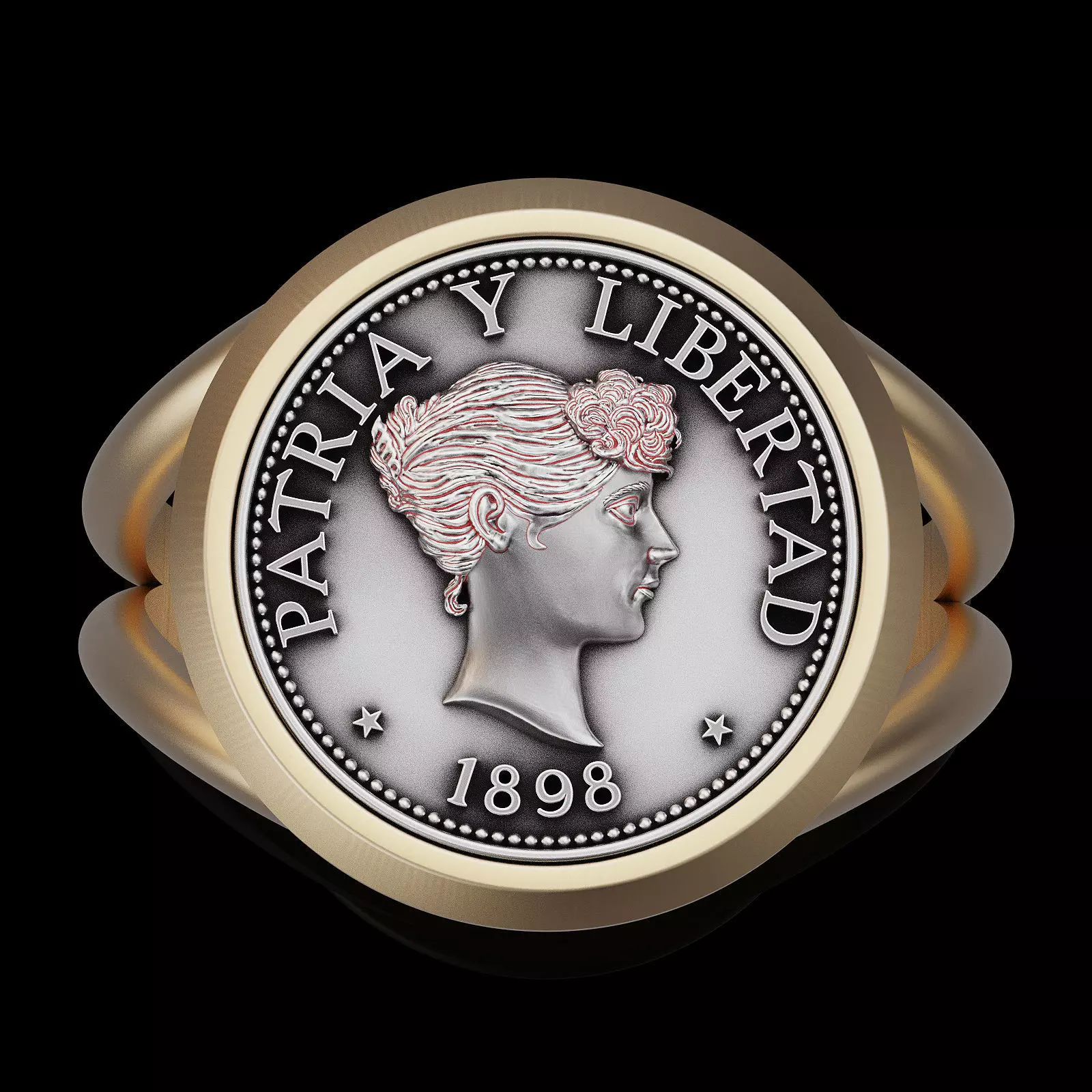 Anniversary of Souvenir Peso Coin Ring printable jewelry 3D print model