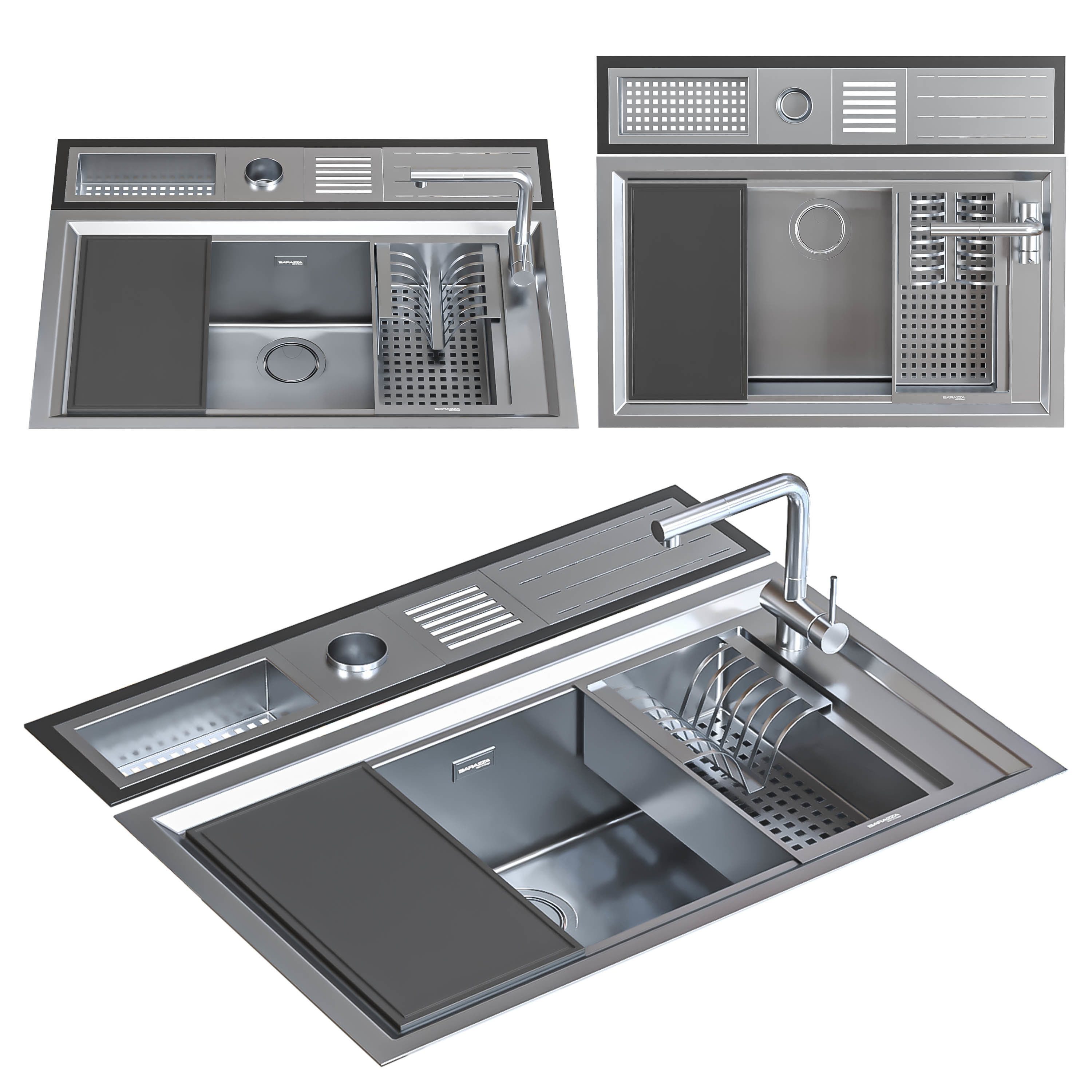 Barazzasrl sink set 3D model_2