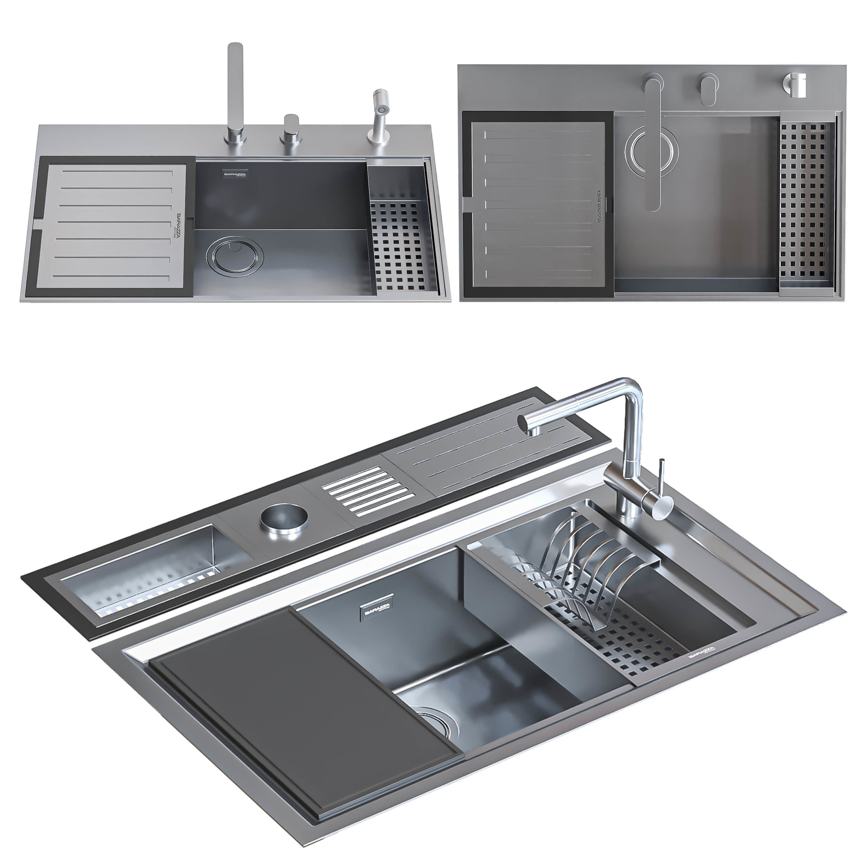 Barazzasrl sink set 3D model_3