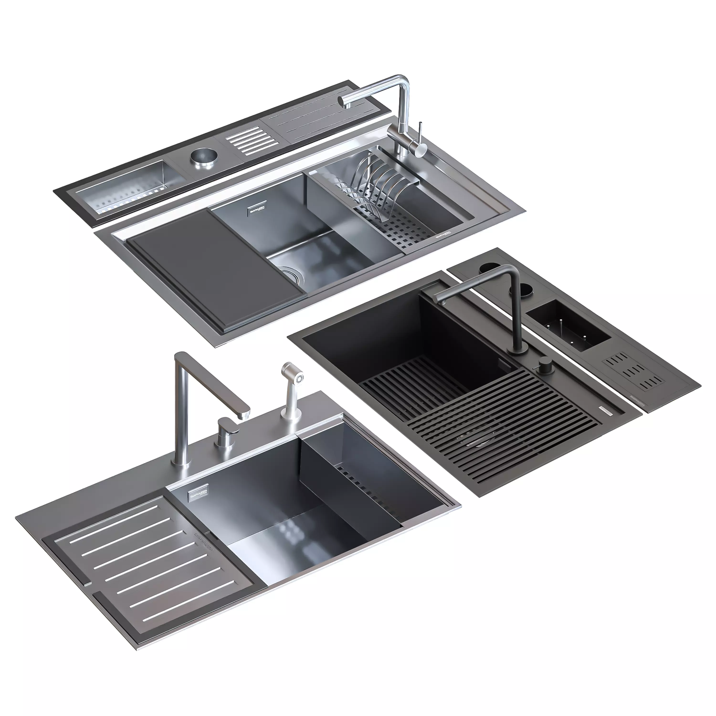Barazzasrl sink set 3D model_0
