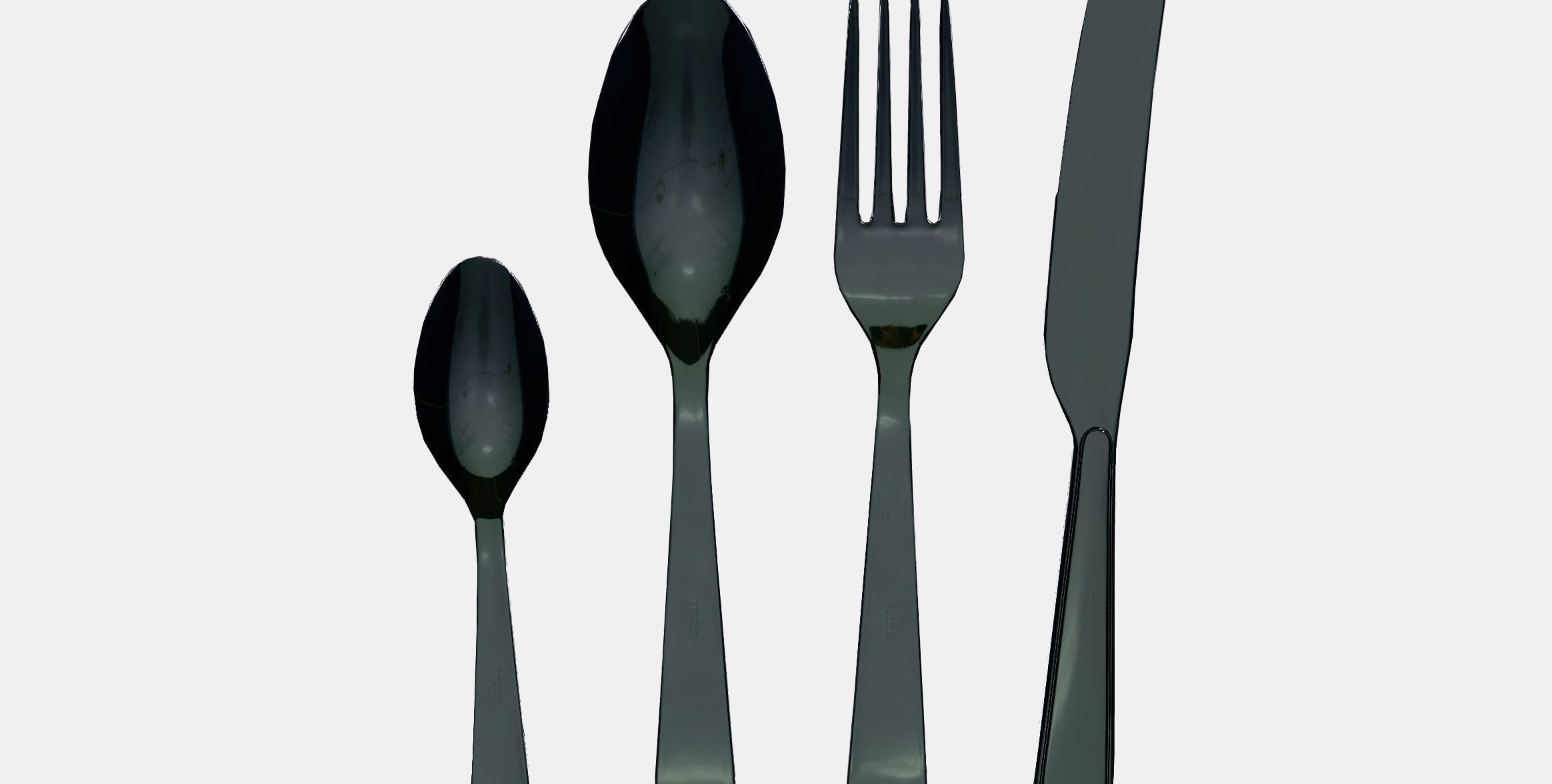 IDENTITET 16piece cutlery set Low-poly 3D model_8