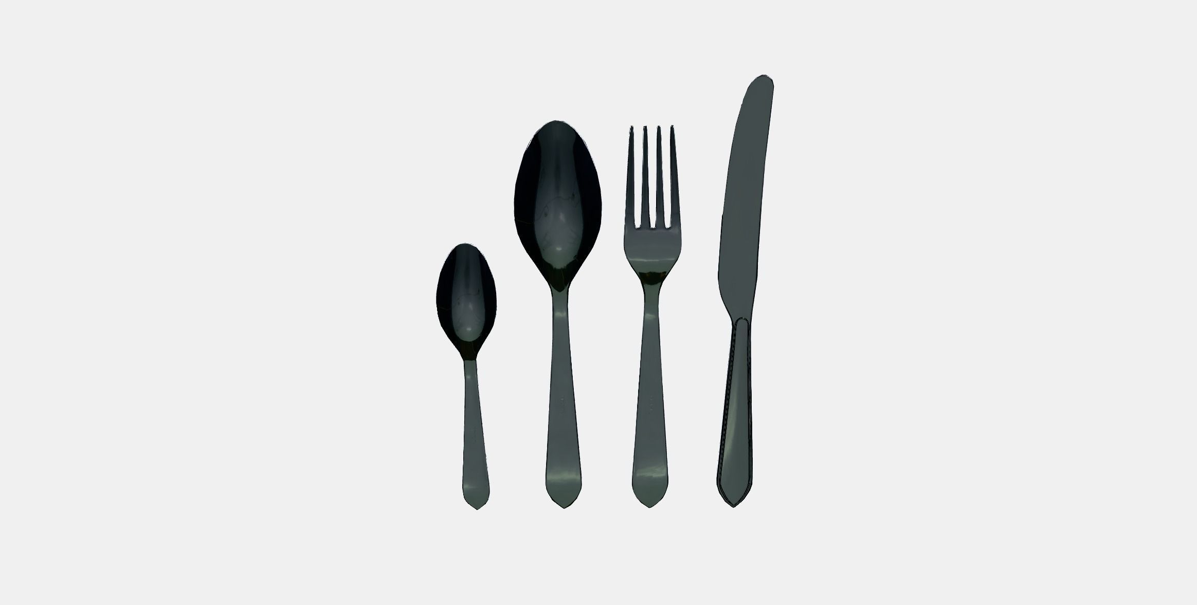 IDENTITET 16piece cutlery set Low-poly 3D model_7
