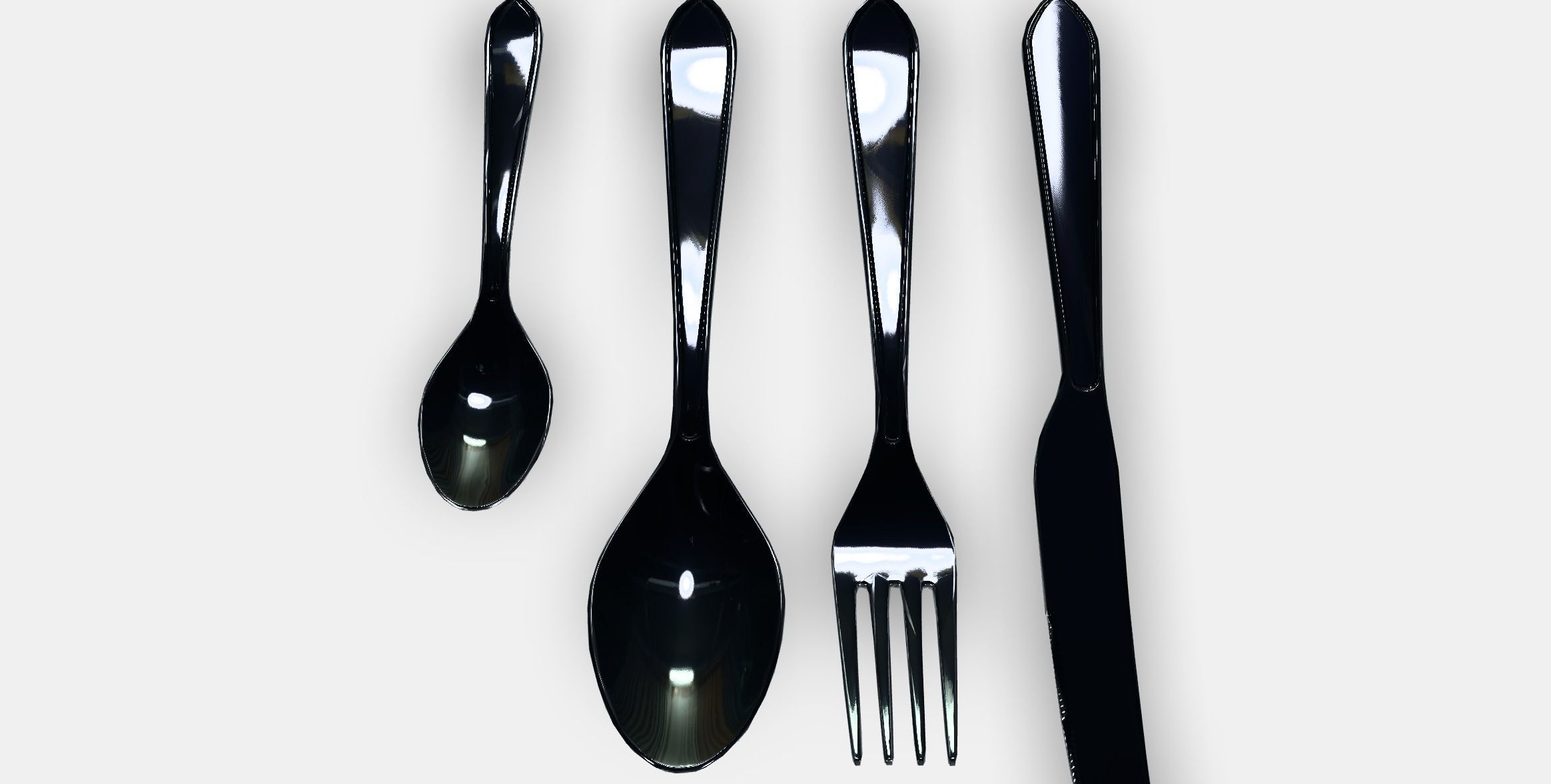 IDENTITET 16piece cutlery set Low-poly 3D model_4