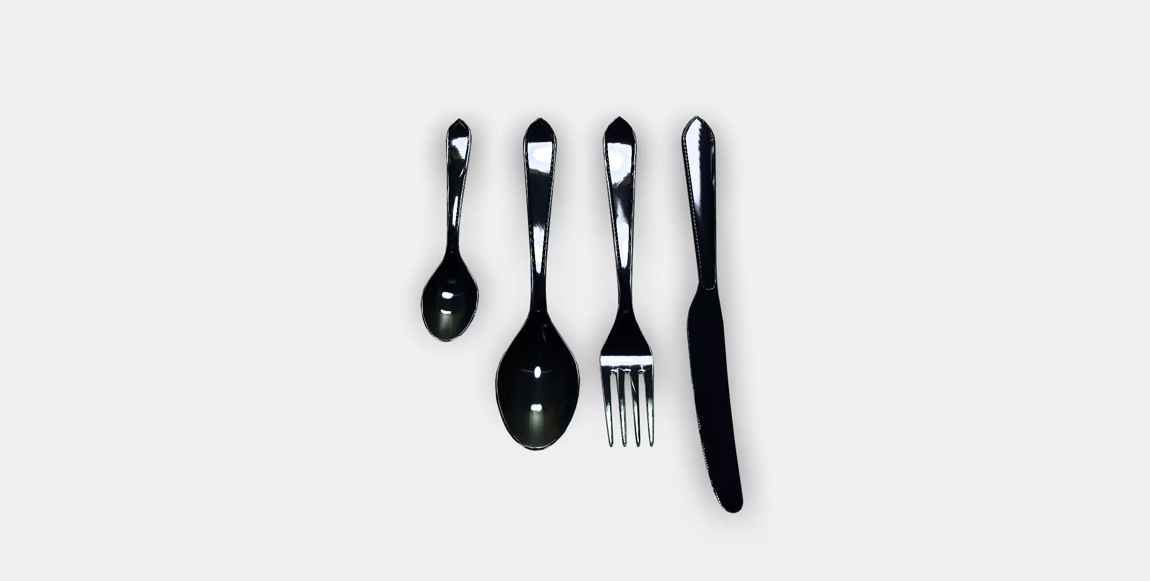 IDENTITET 16piece cutlery set Low-poly 3D model_0
