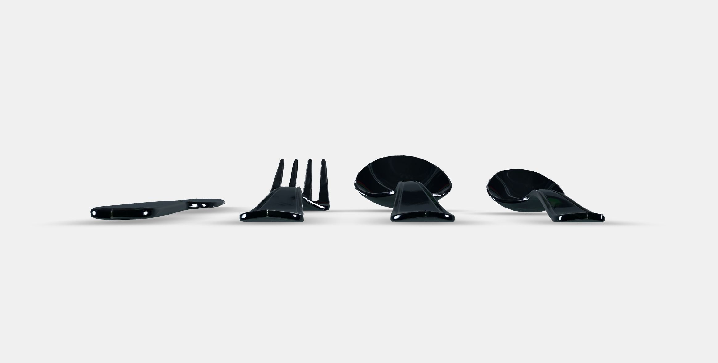 IDENTITET 16piece cutlery set Low-poly 3D model_11