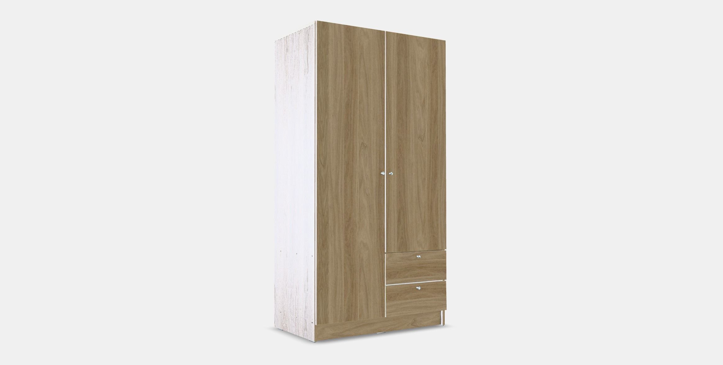 VILHATTEN Wardrobe with 2 doors and 2 drawers Low-poly 3D model_3