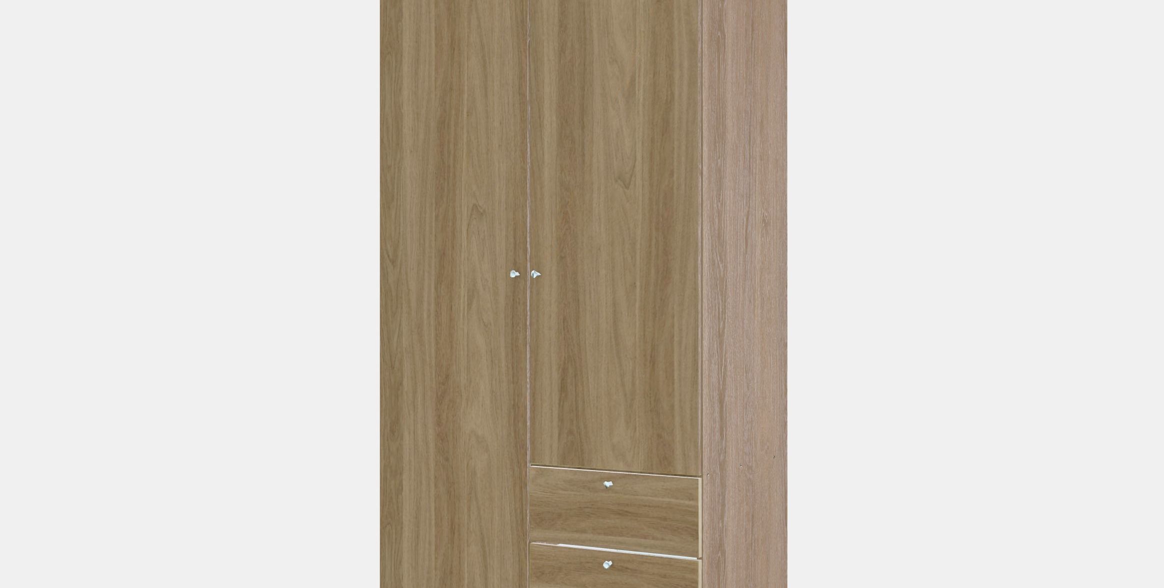 VILHATTEN Wardrobe with 2 doors and 2 drawers Low-poly 3D model_12