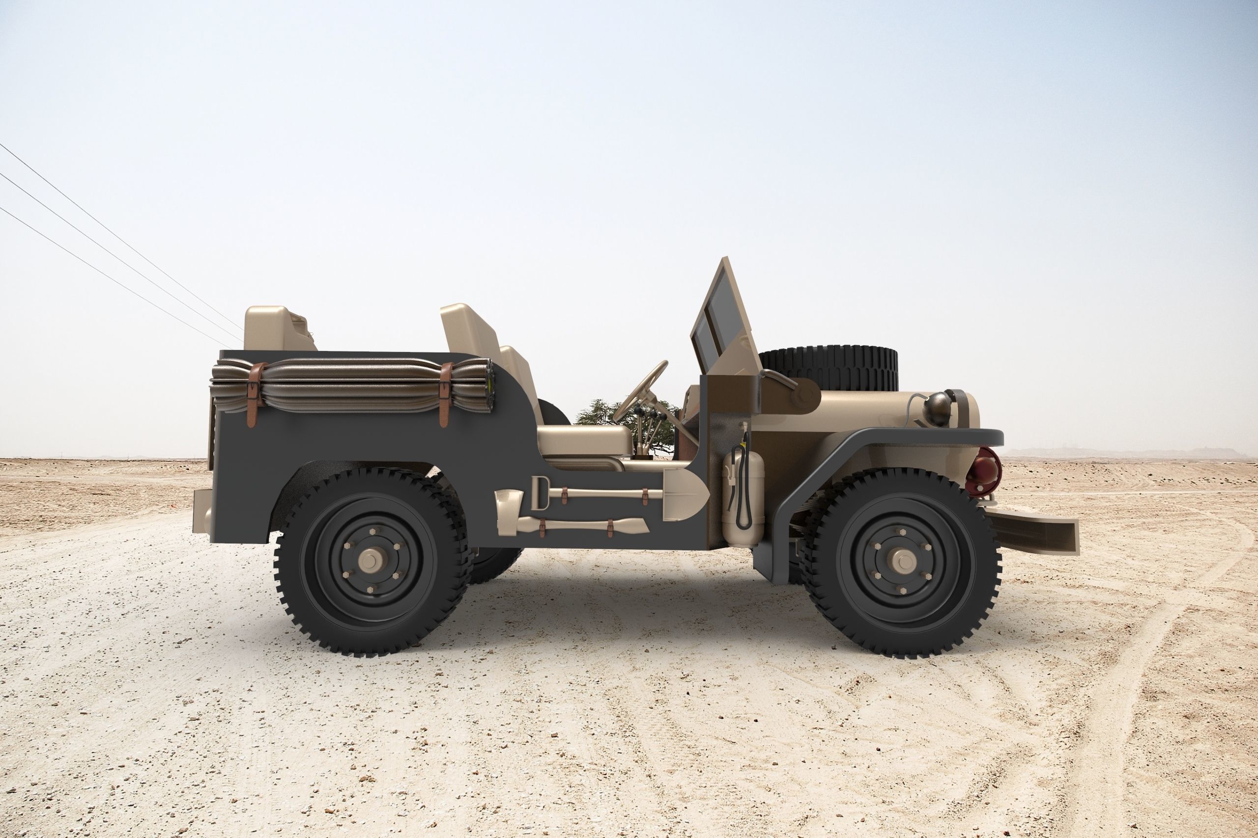 military car  3D model_3