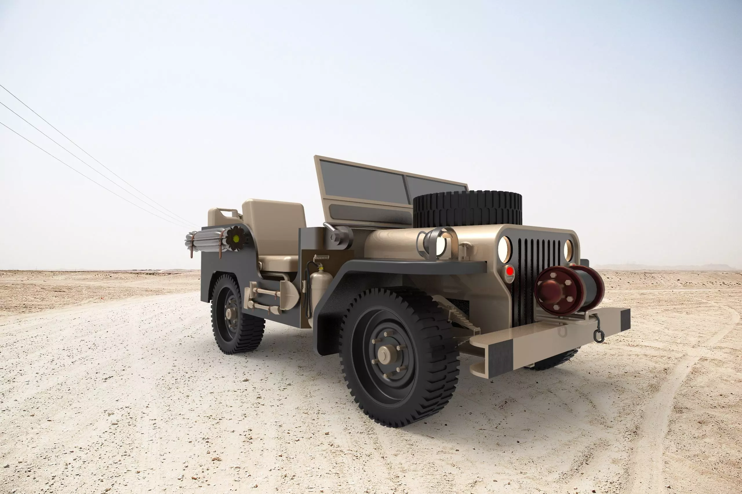 military car  3D model_0