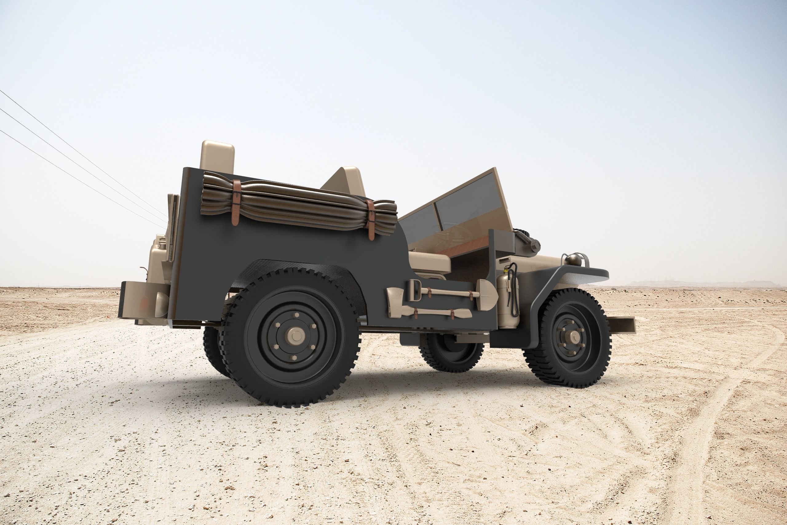 military car  3D model_1