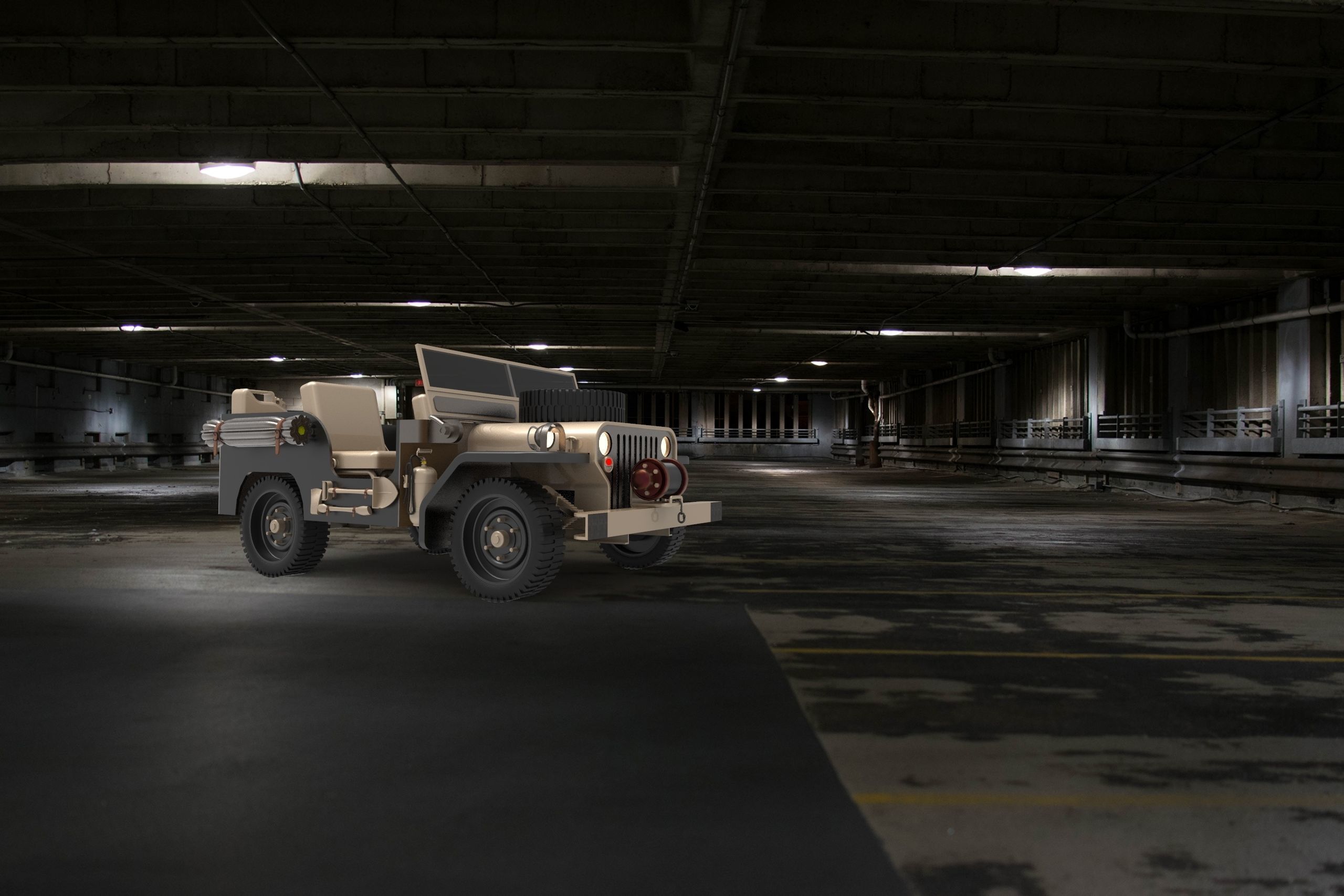 military car  3D model_4