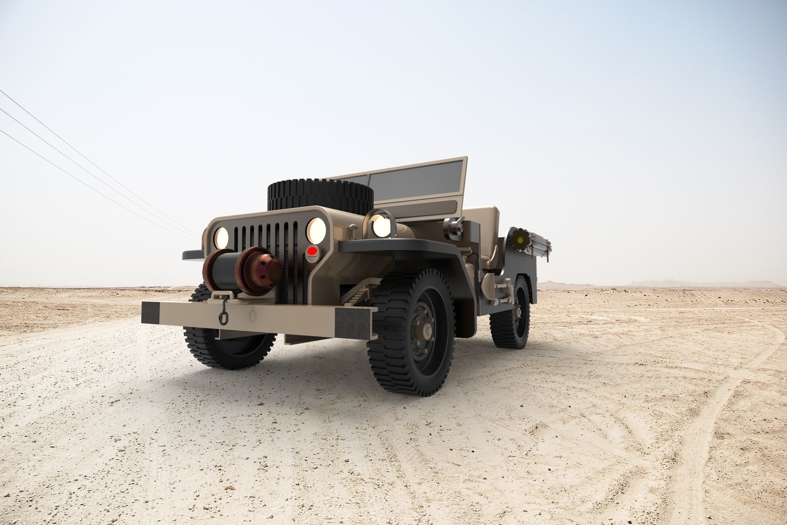 military car  3D model_2