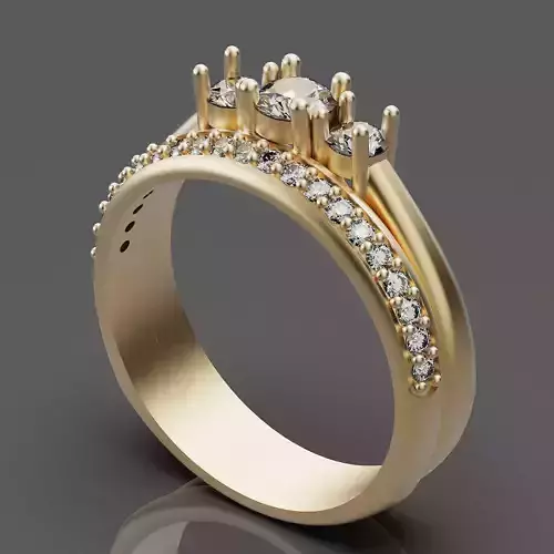 Lux ring silver gold sterling printable jewelry 3D model