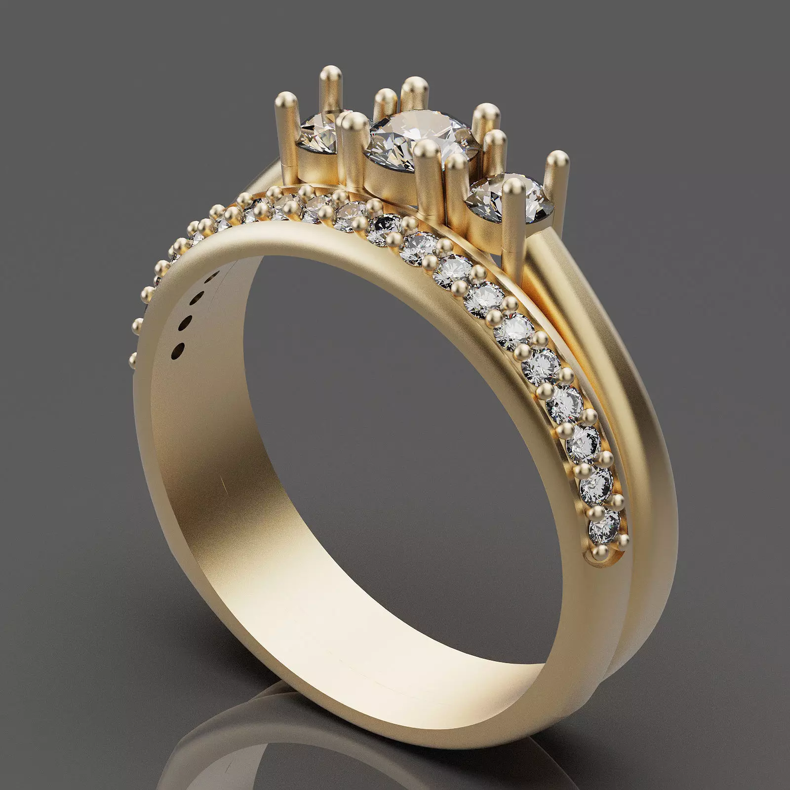 Lux ring silver gold sterling printable jewelry 3D model 3D print model