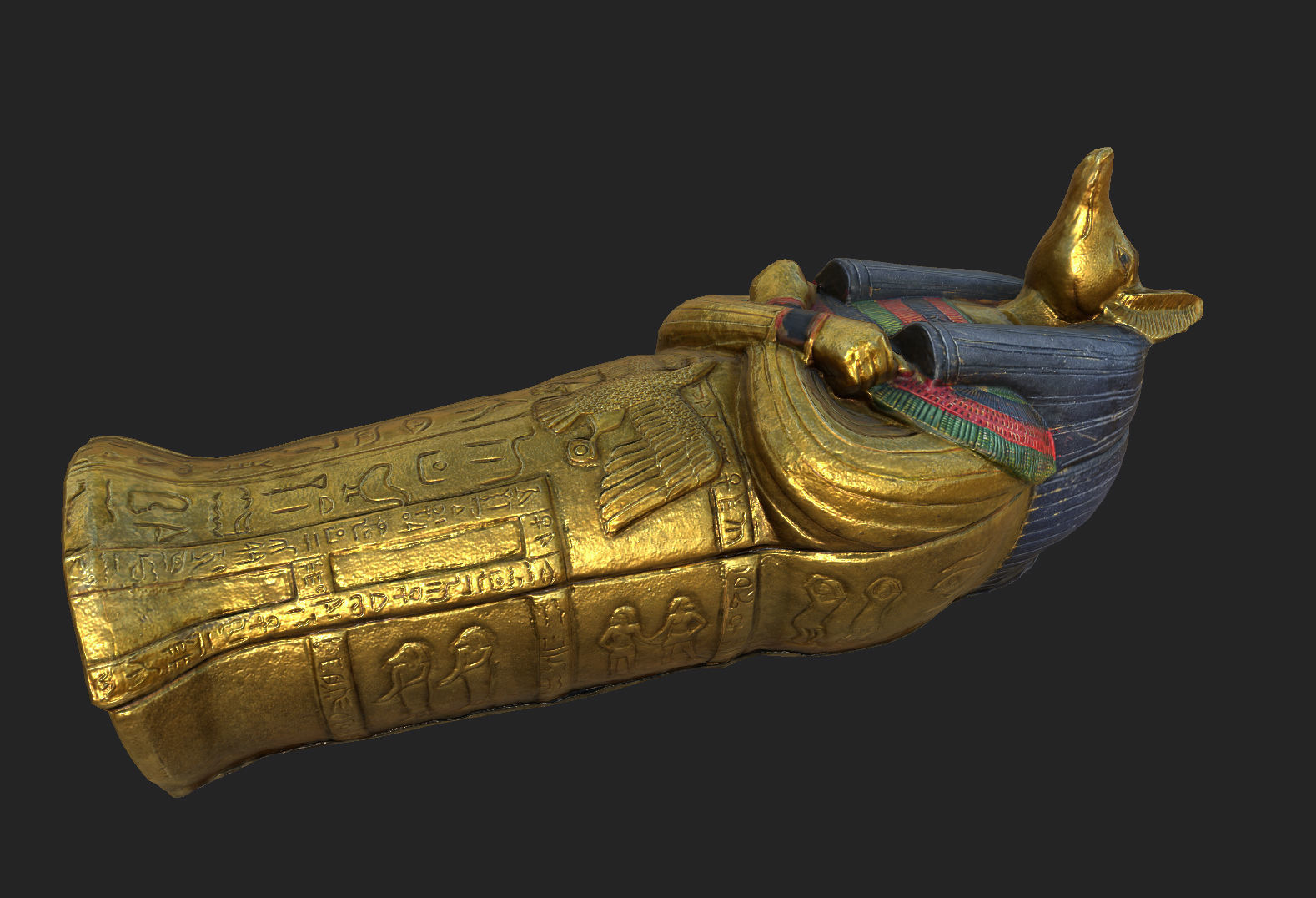 Anubis Sarcophagus Low-poly 3D model_6