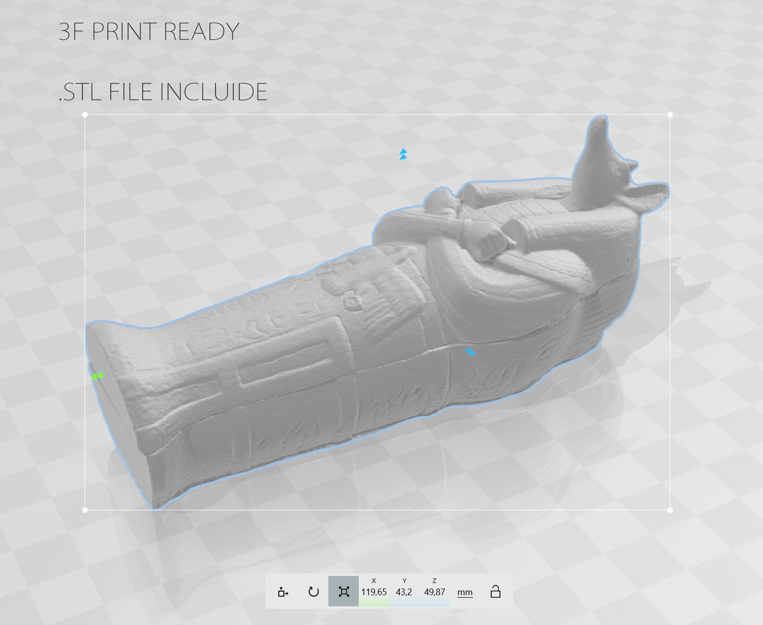 Anubis Sarcophagus Low-poly 3D model_12