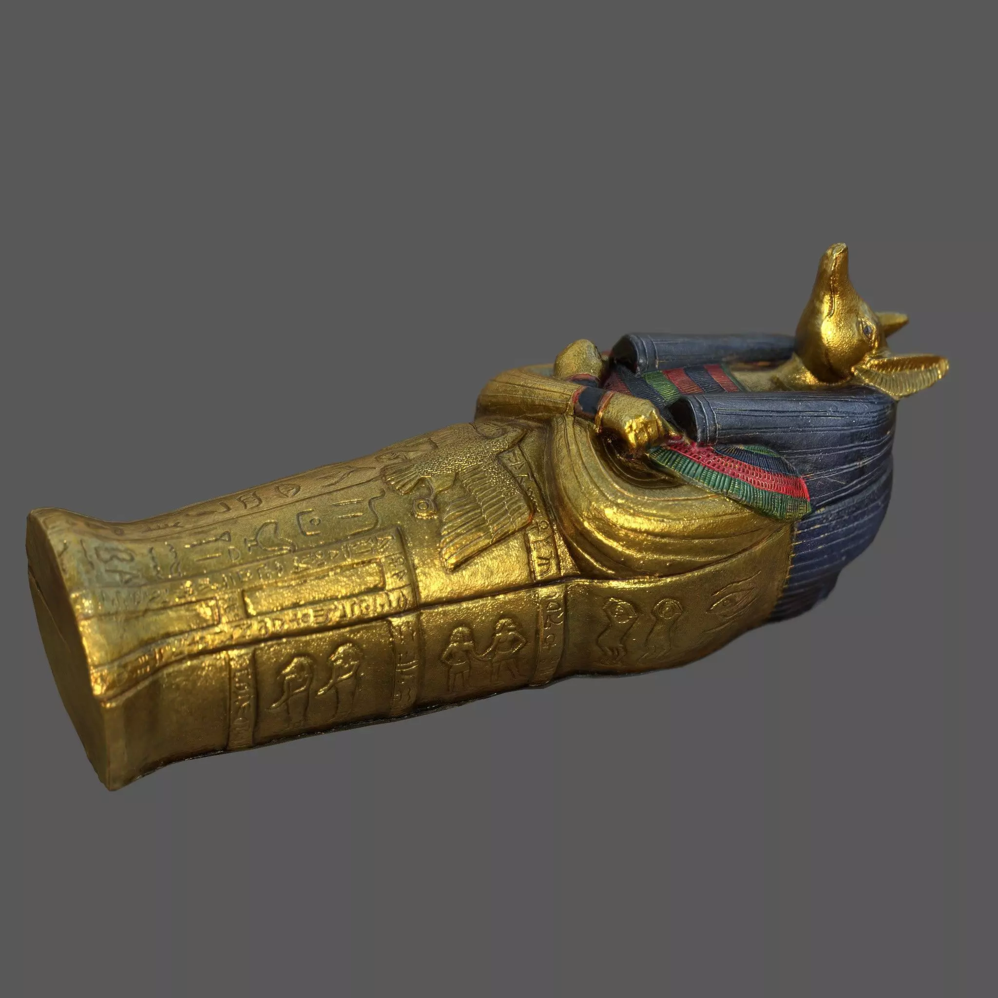 Anubis Sarcophagus Low-poly 3D model_0