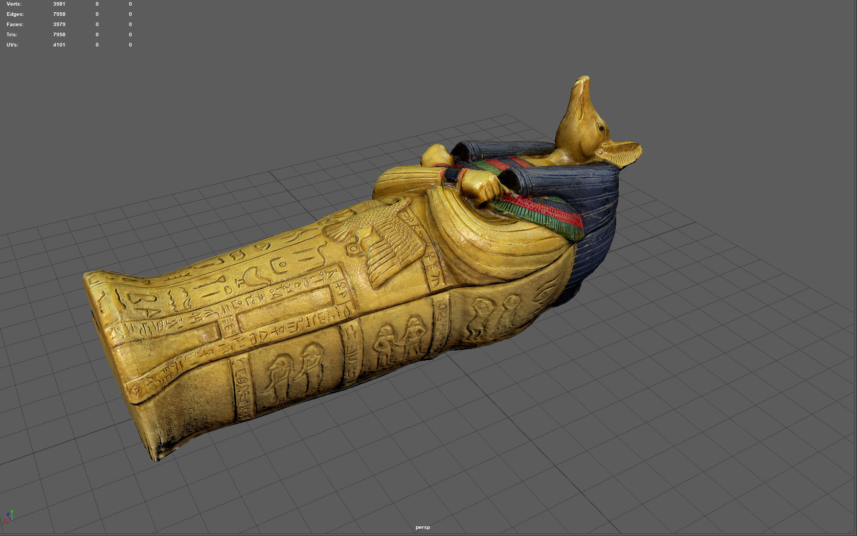 Anubis Sarcophagus Low-poly 3D model_3