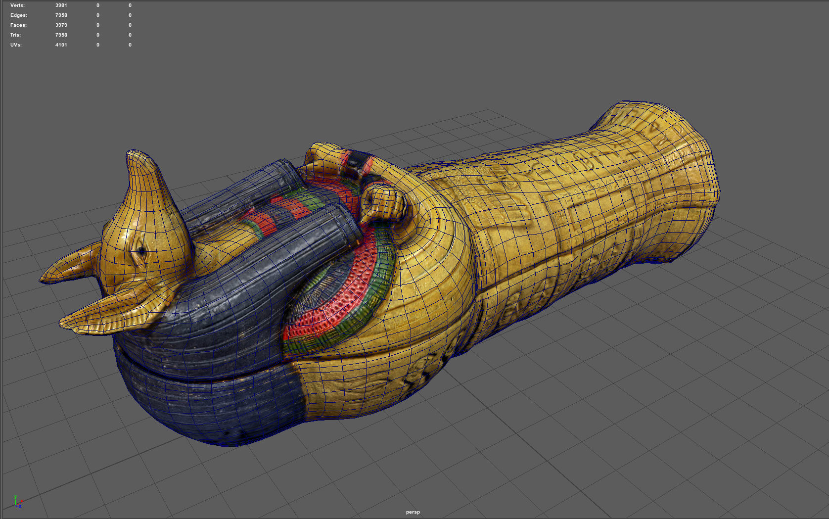 Anubis Sarcophagus Low-poly 3D model_10