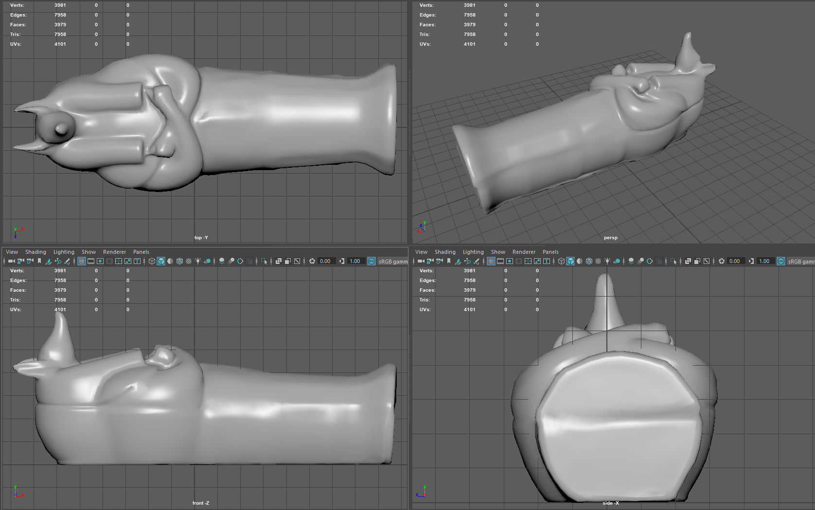 Anubis Sarcophagus Low-poly 3D model_8