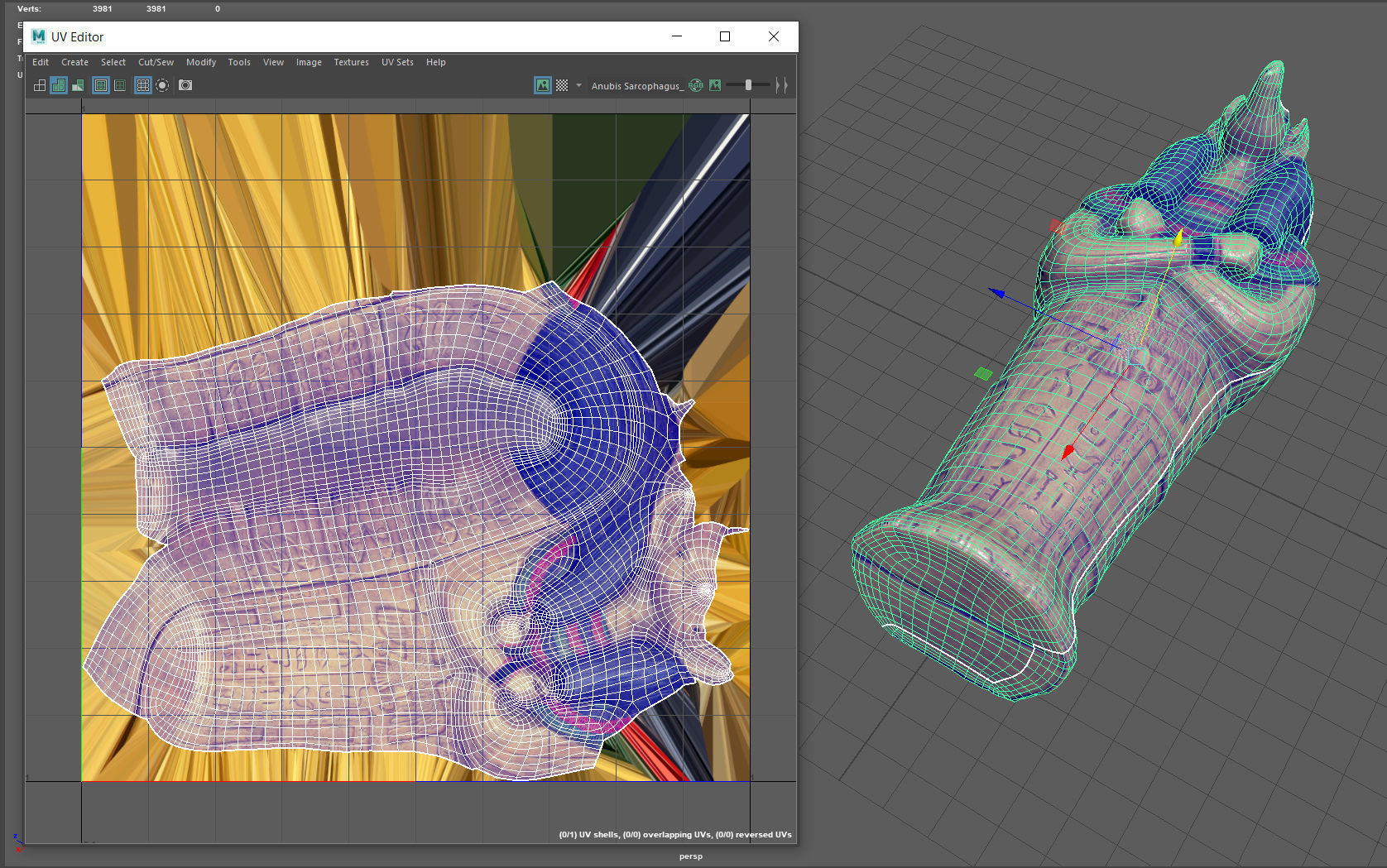 Anubis Sarcophagus Low-poly 3D model_13