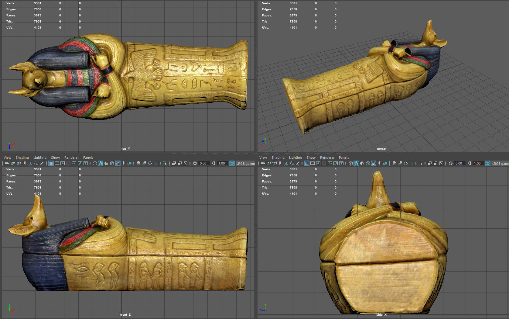 Anubis Sarcophagus Low-poly 3D model_7