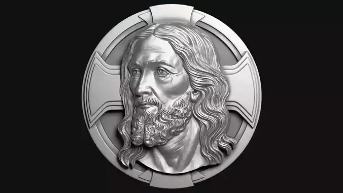 Jesus Head Bas Relief - 1