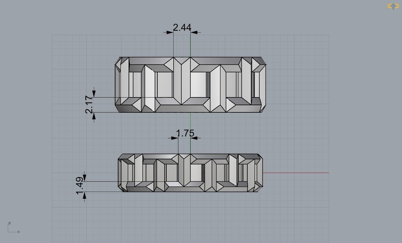 Tiffany T ring 3D print model_9