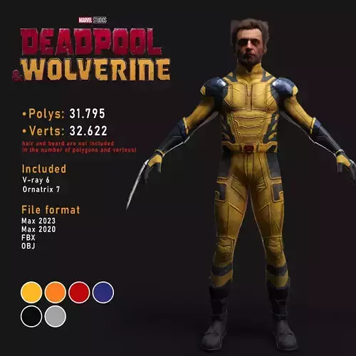 Wolverine MCU Low-poly 3D model