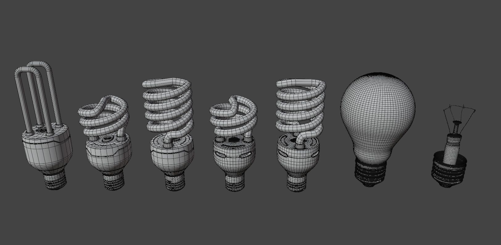 Light Bulb Pack Low-poly 3D model_4