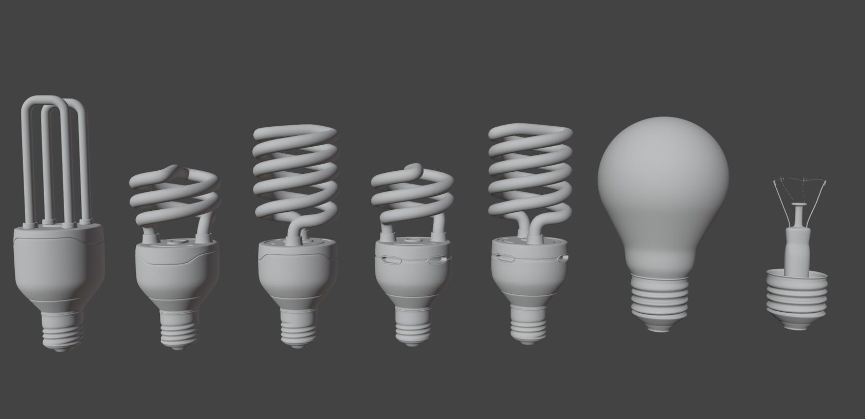 Light Bulb Pack Low-poly 3D model_3
