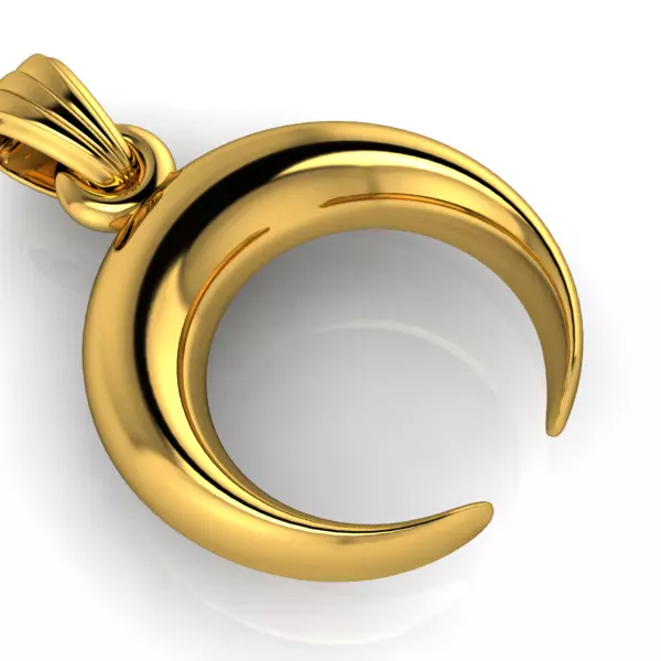 Double Horn Crescent Moon Necklace Charm Bracelet Jewelry 3D print model
