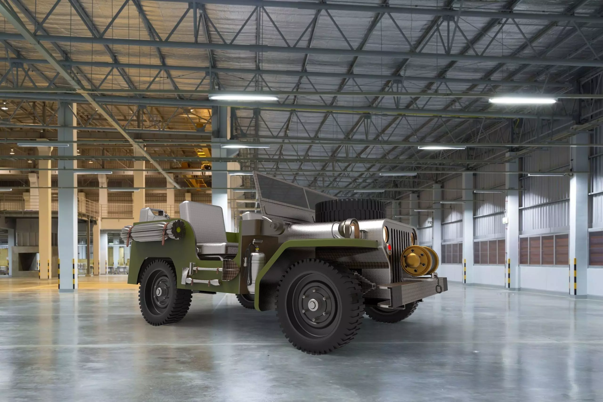 military car 3D model_0