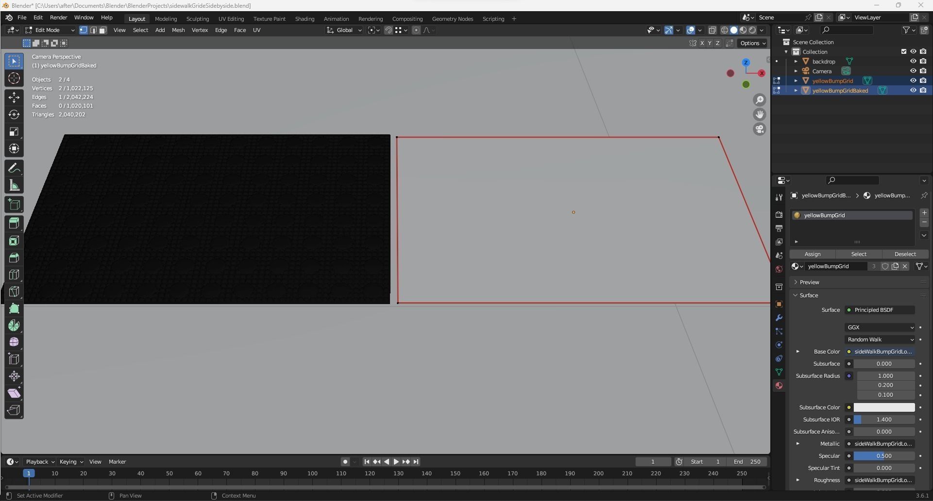 Traffic Intersection with crosswalks and truncated dome mats Low-poly 3D model_9